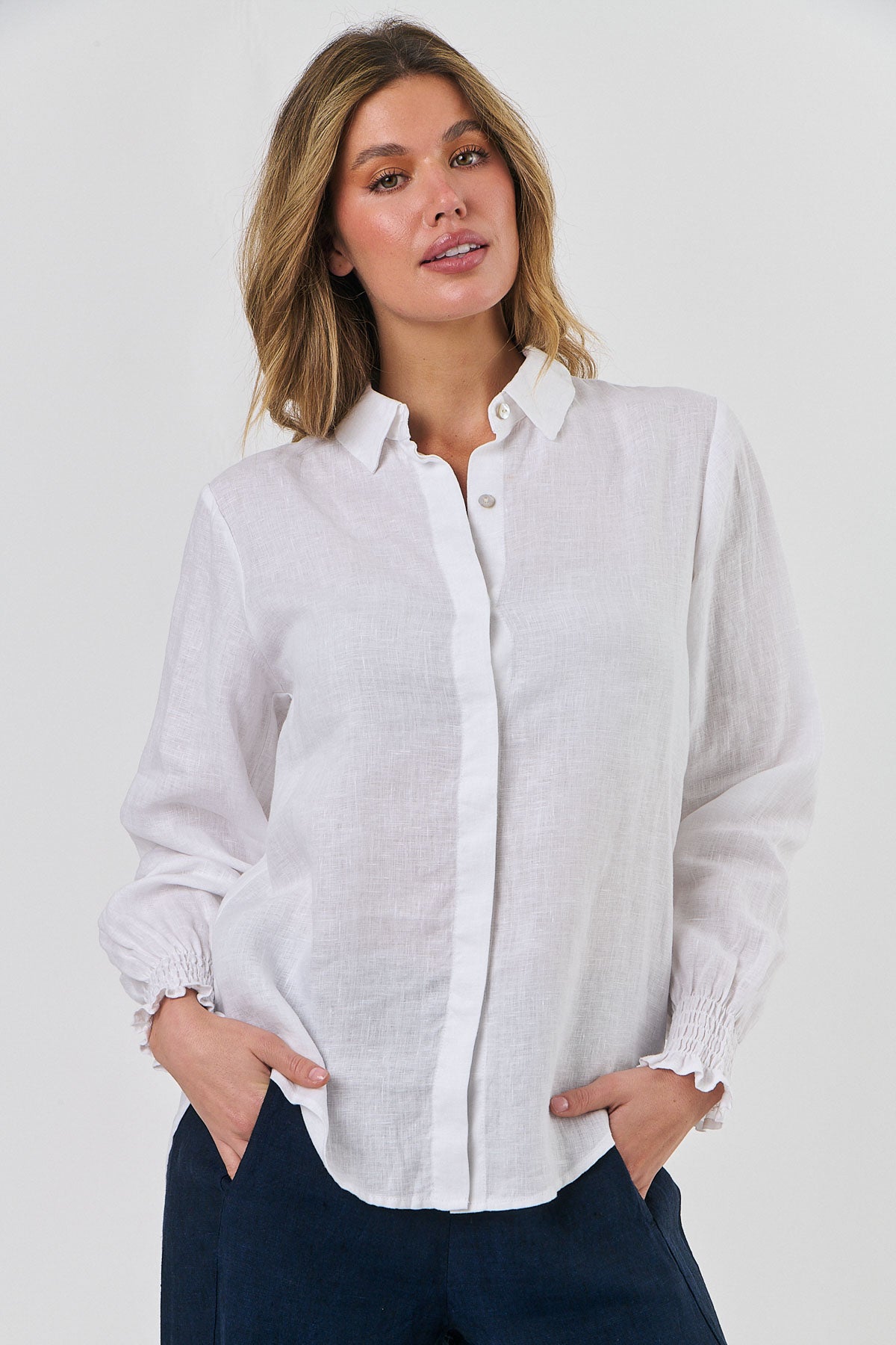 Linen Top - White