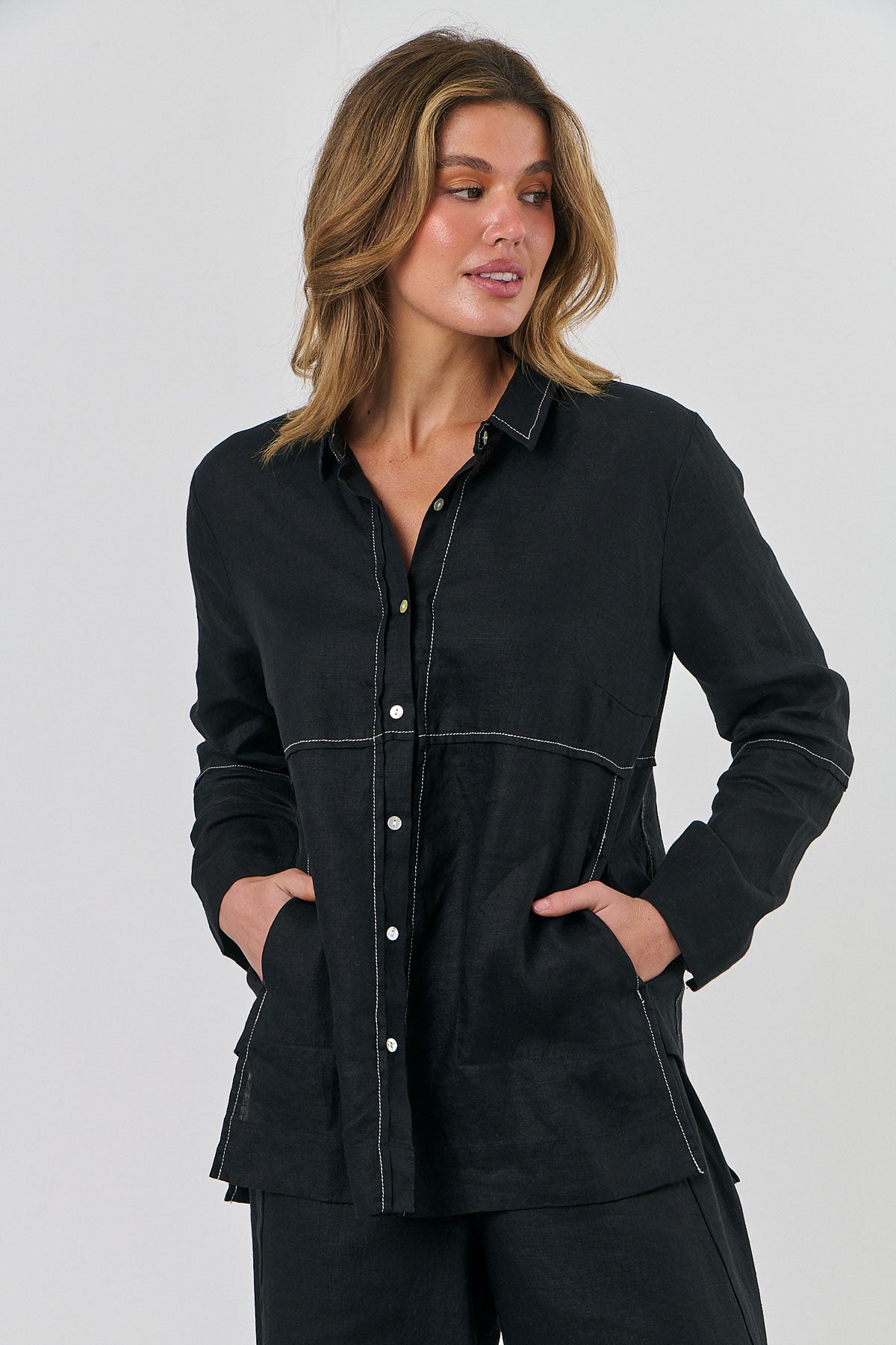 Linen Top - Black
