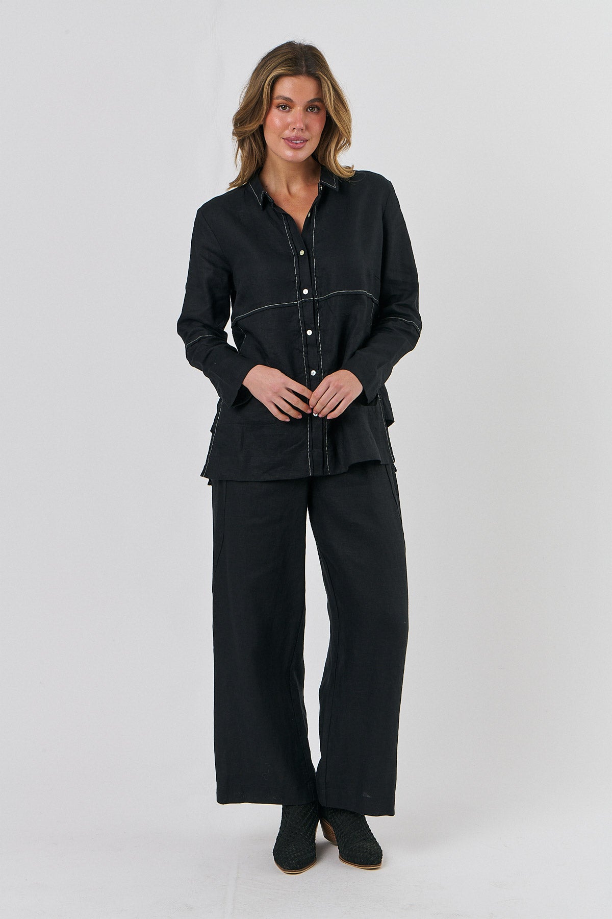 Linen Top - Black