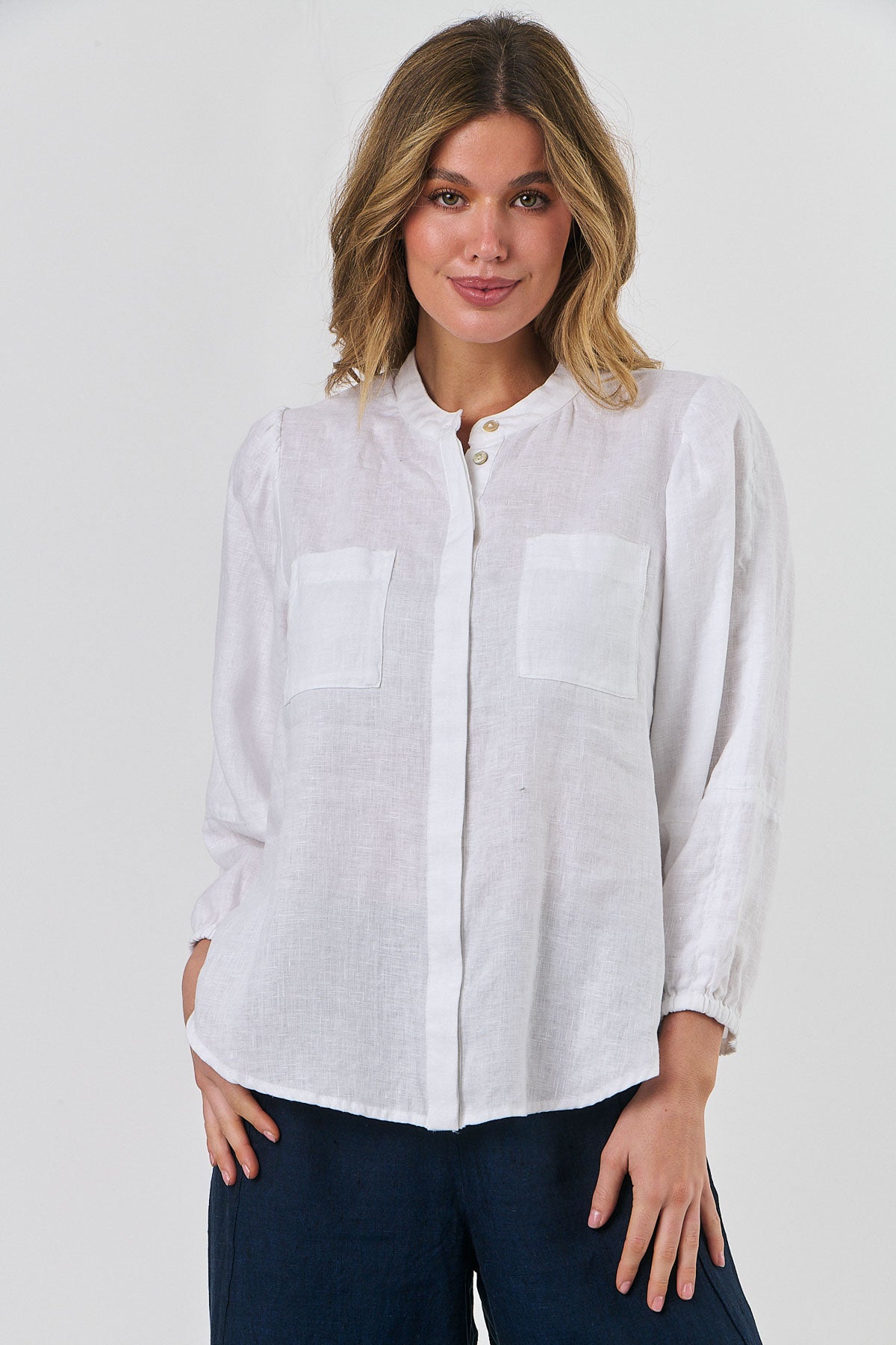 Linen Top - White