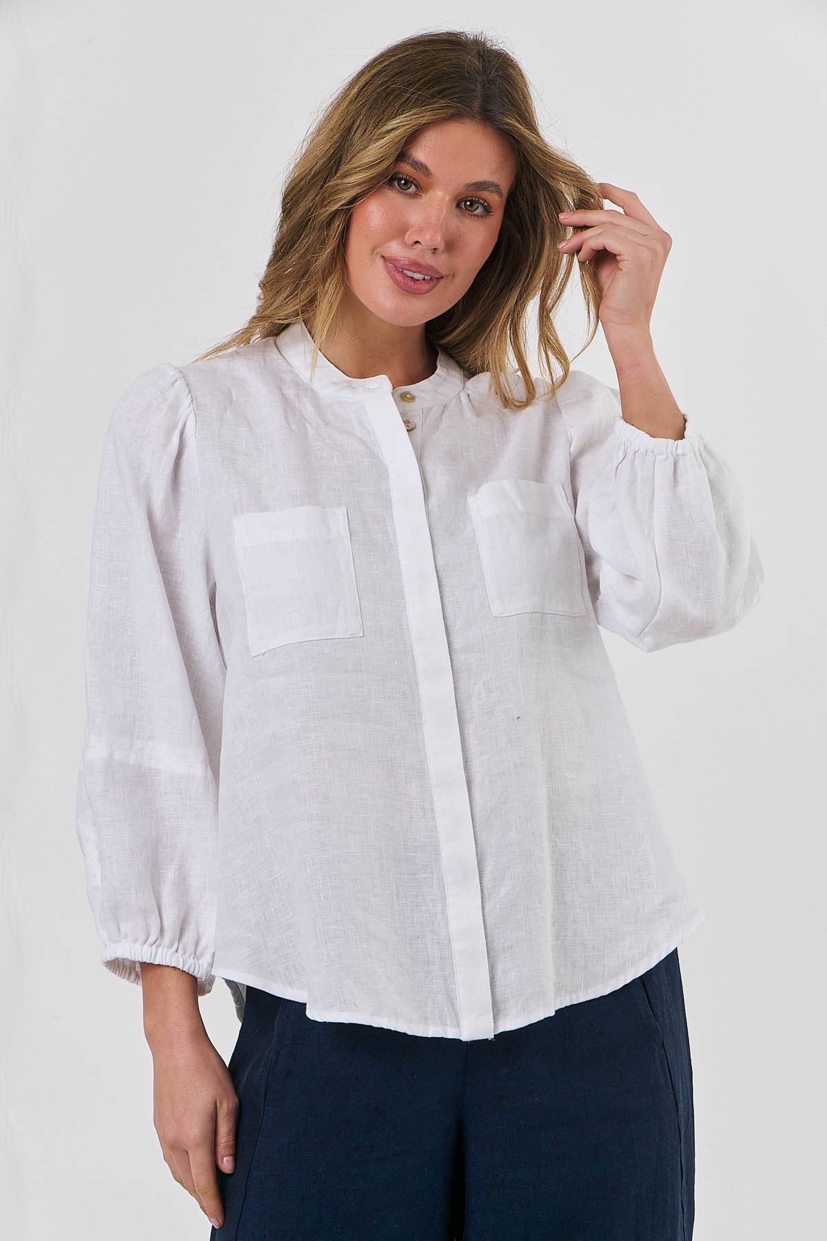 Linen Top - White