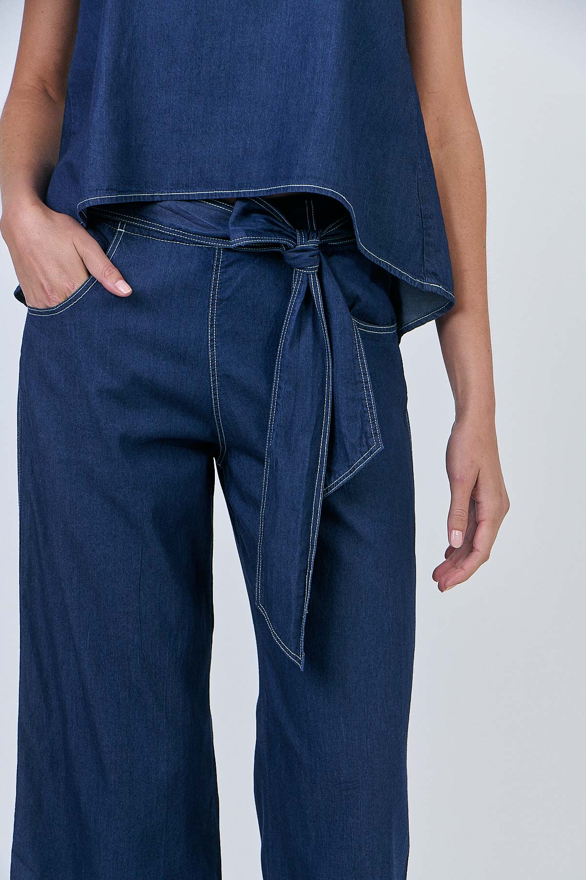 Cotton Pants - Chambray