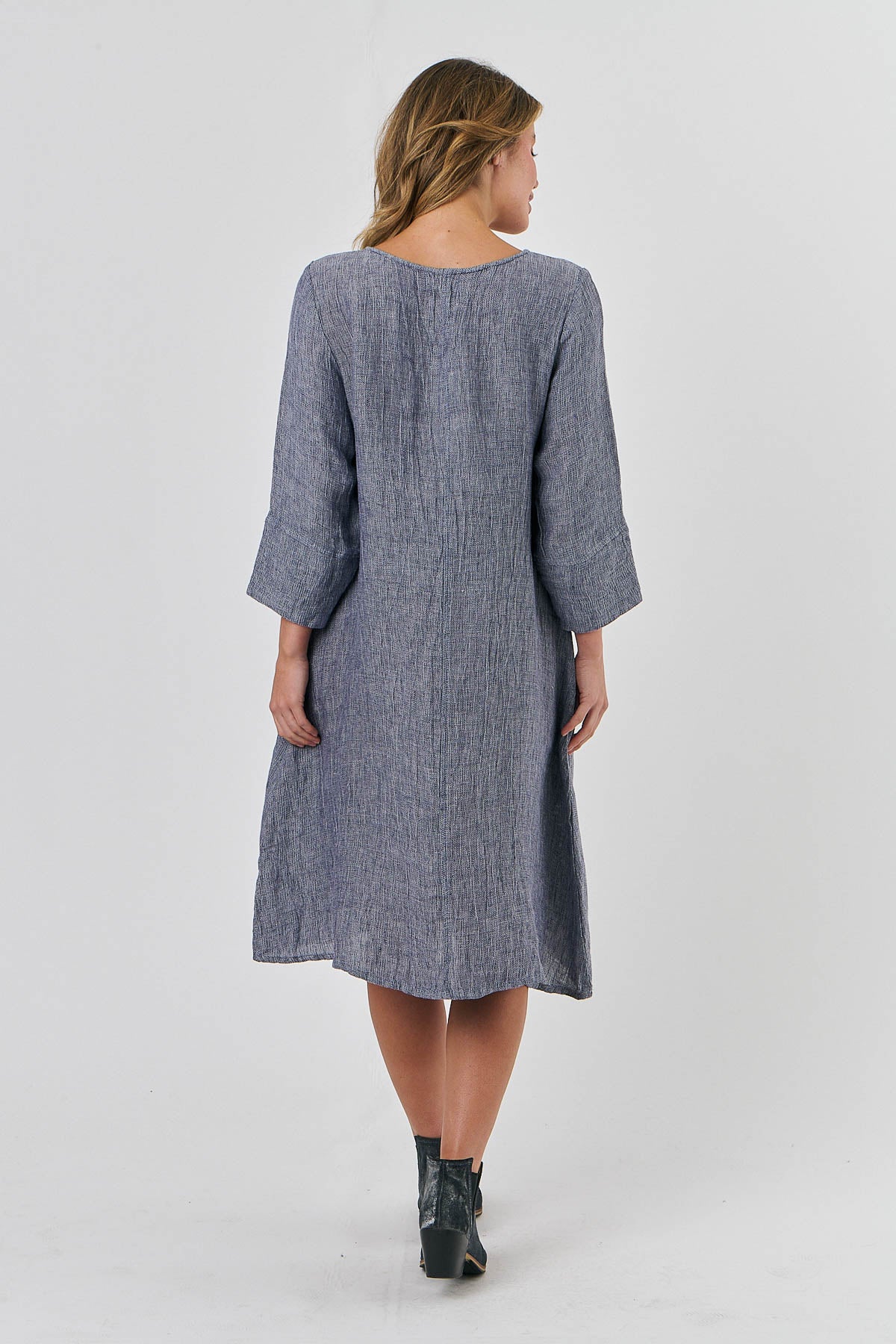 Linen Midi Dress - Nightfall