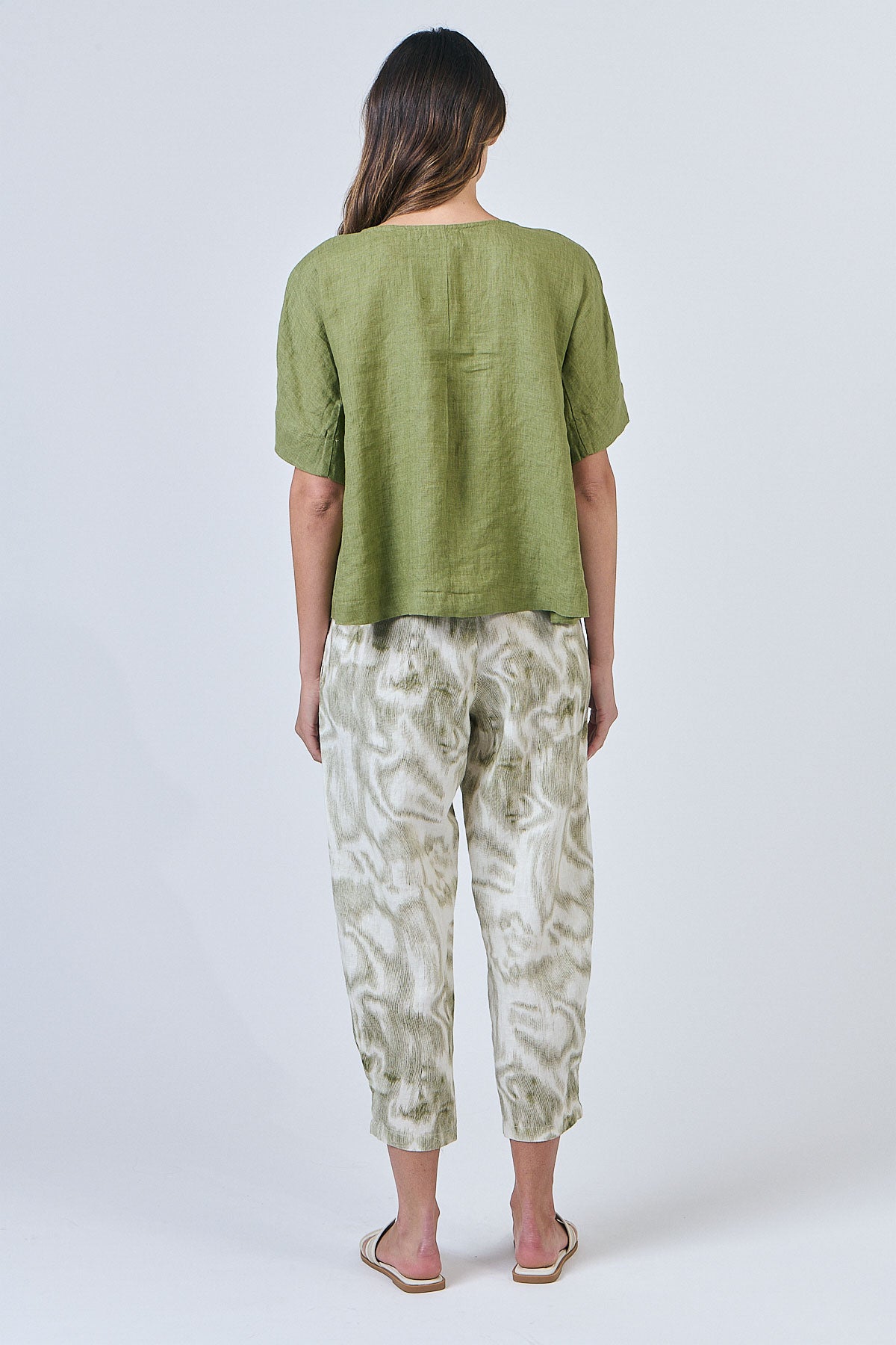 Linen Top - Moss