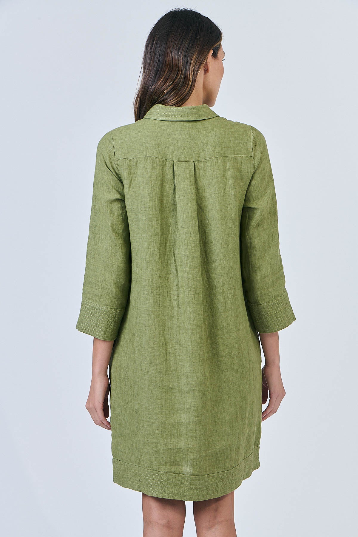 Linen Dress - Moss