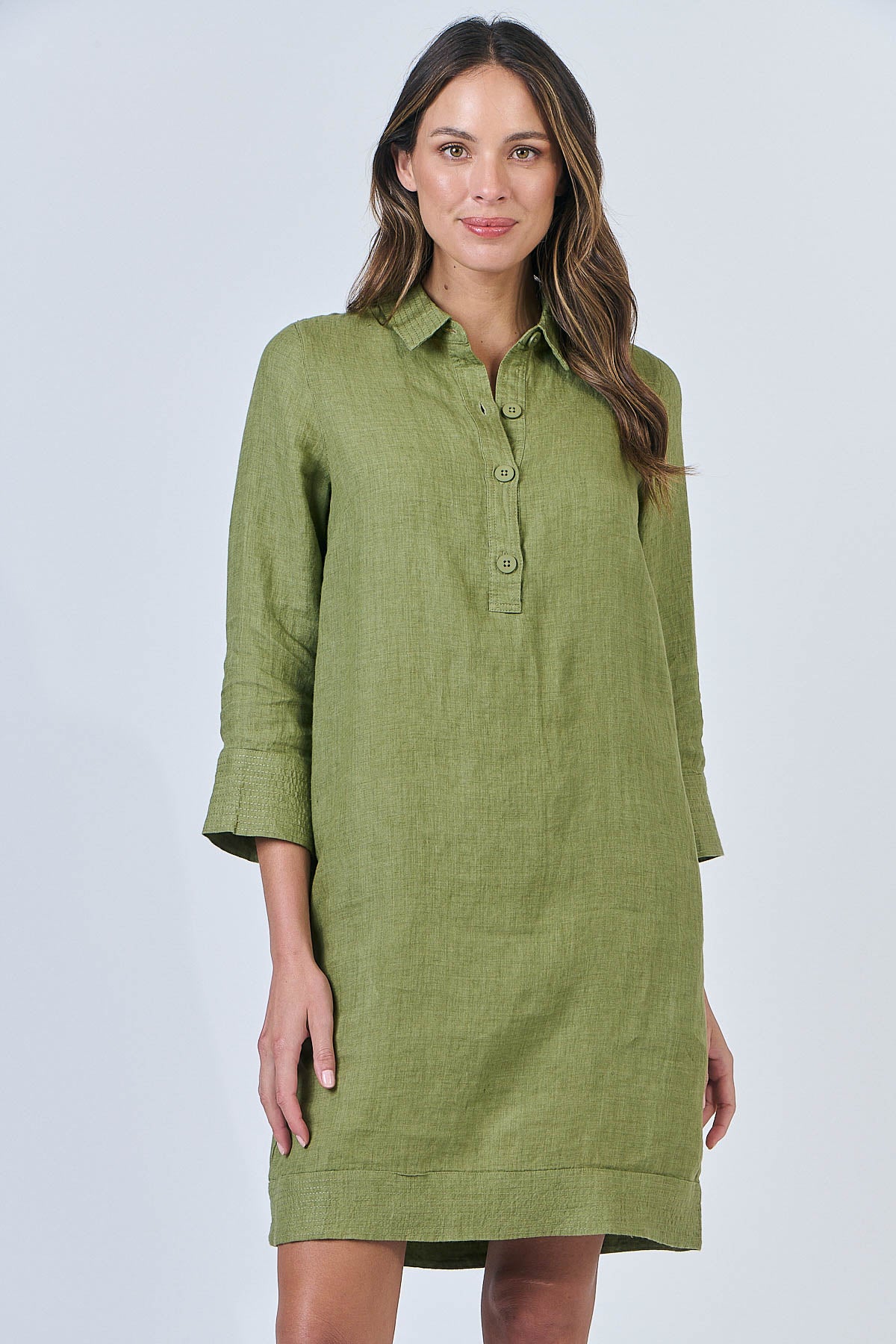 Linen Dress - Moss