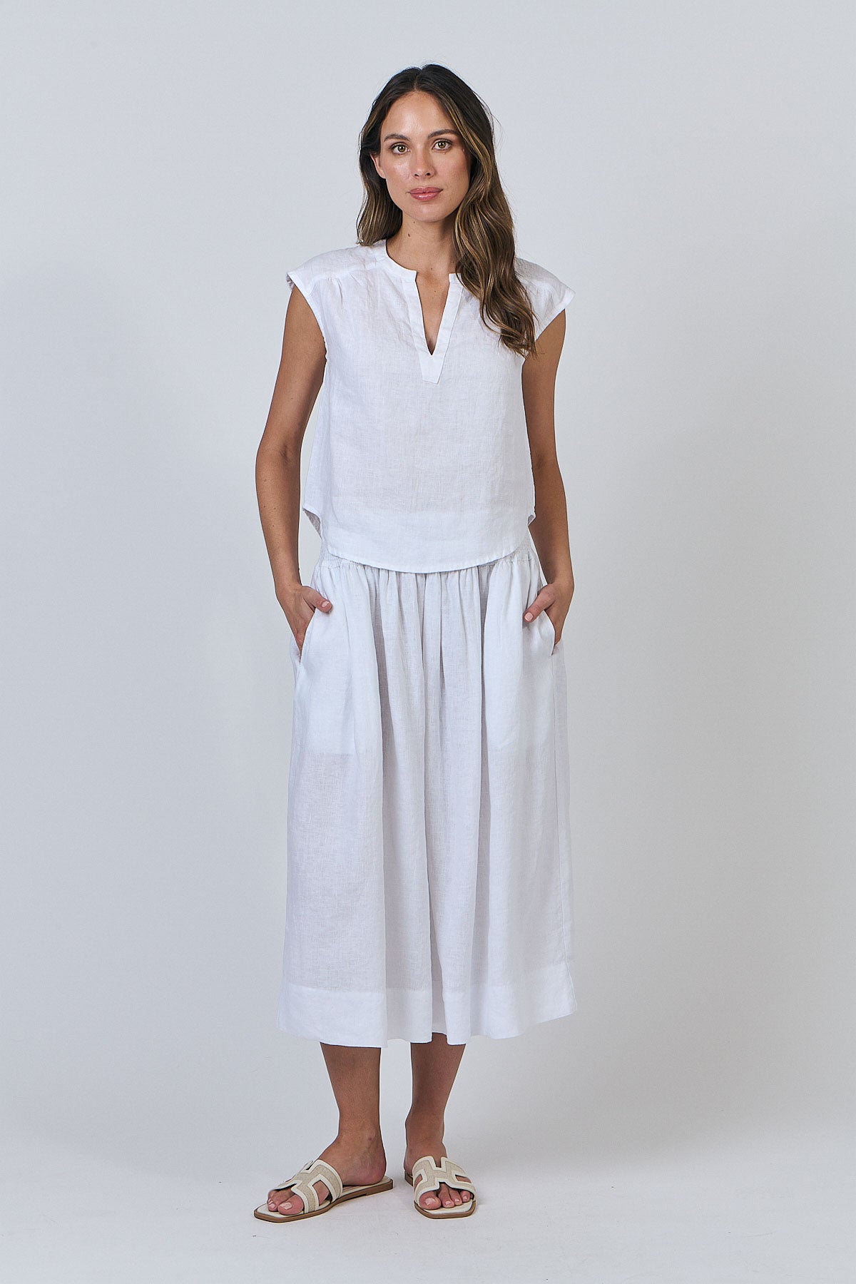 Linen Top - White