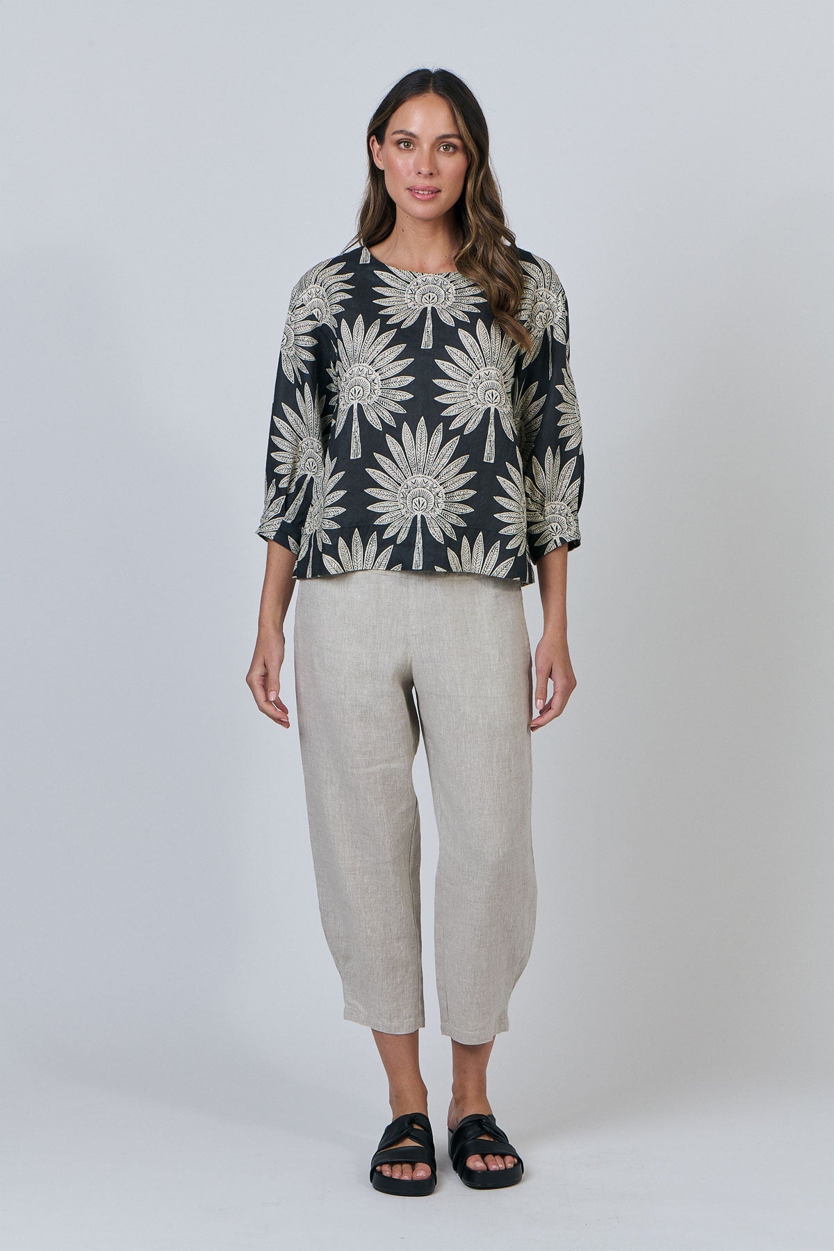 Linen Top - Date Palm