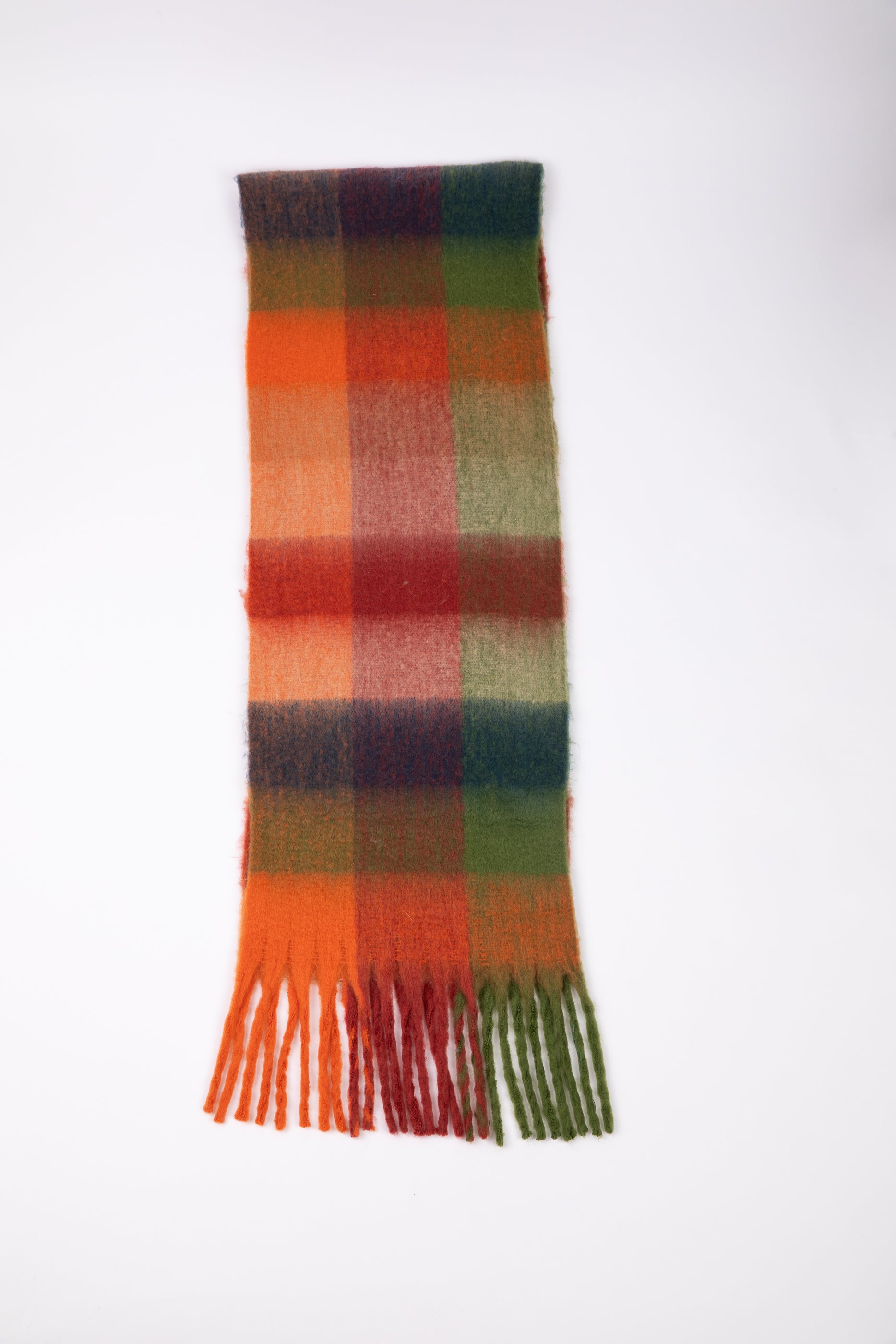 Cruz Scarf - Green w Orange