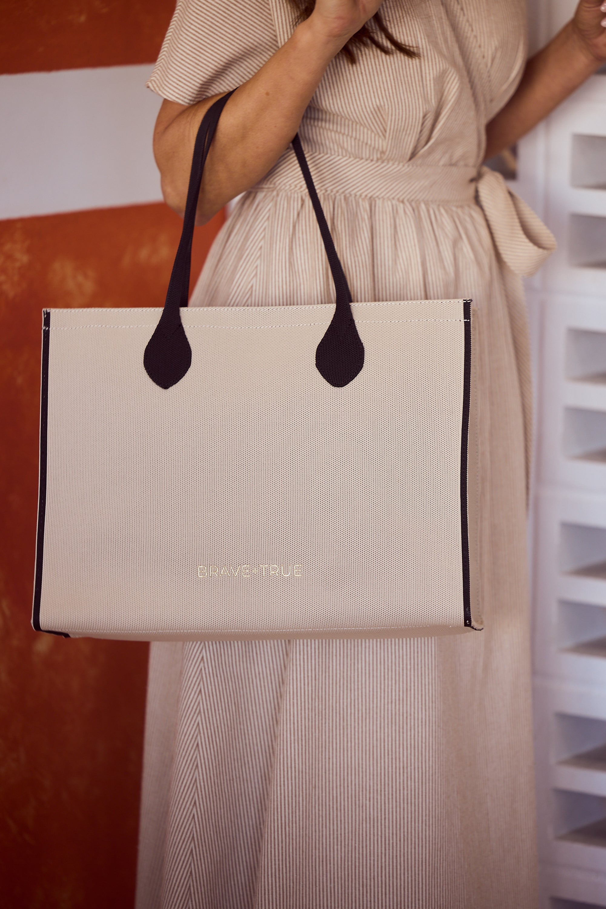 Matcha Tote Bag - Natural with Black