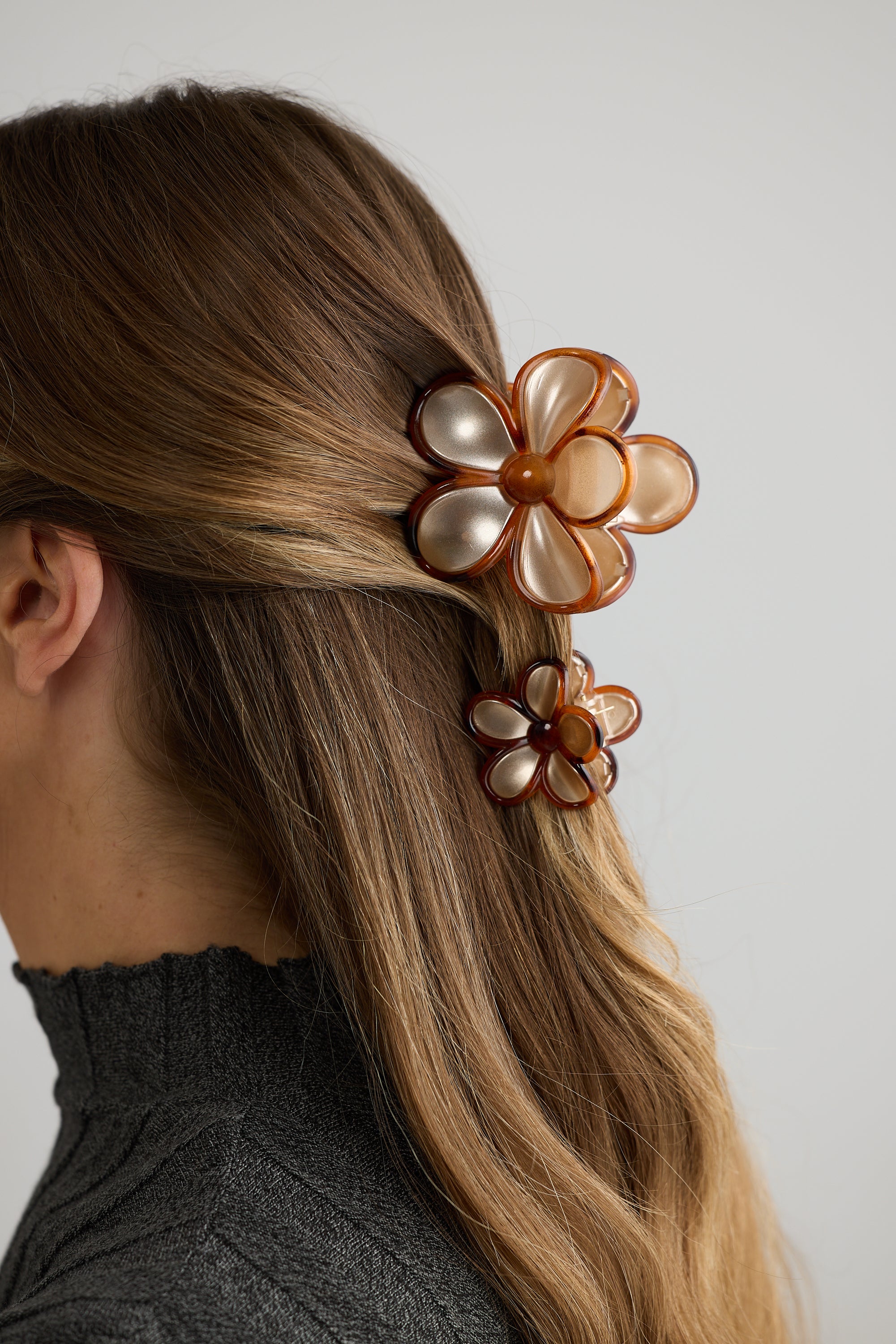 Flora Hair Claw 2 Pk - Champagne