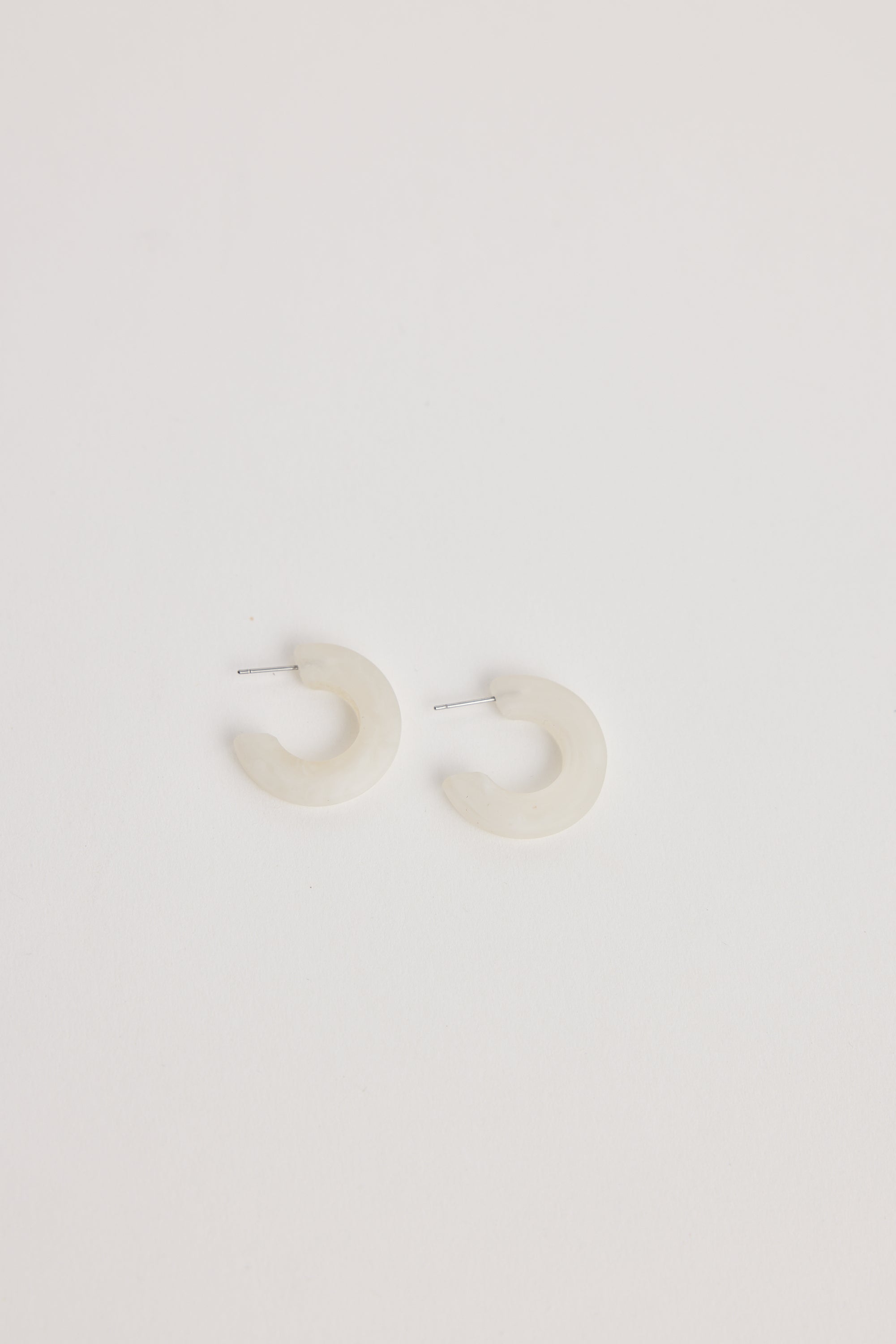 Harper Earrings - White Marble