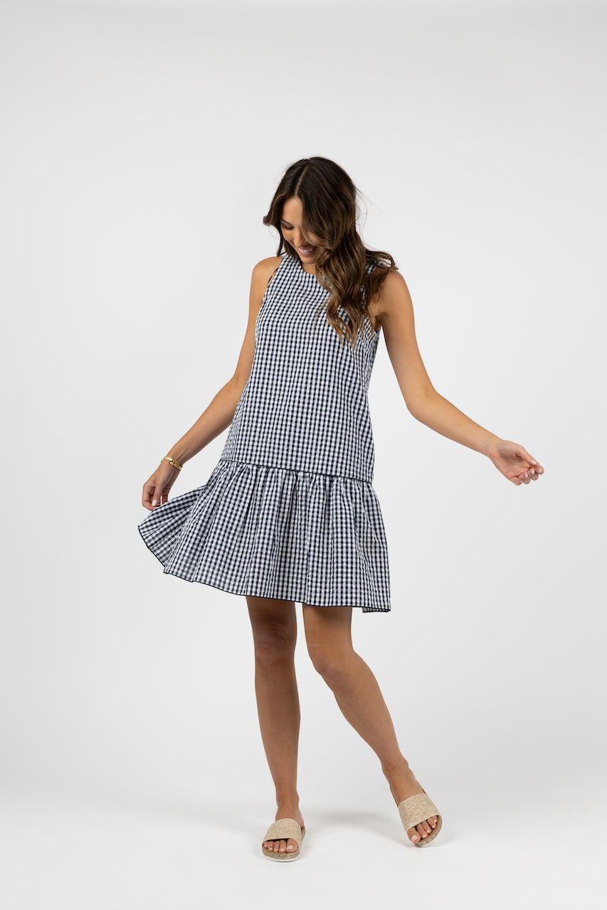 Elisa Dress - Midnight & White