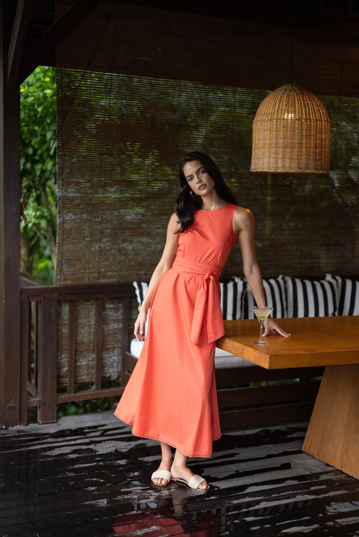 Willa Tie Dress - Flame