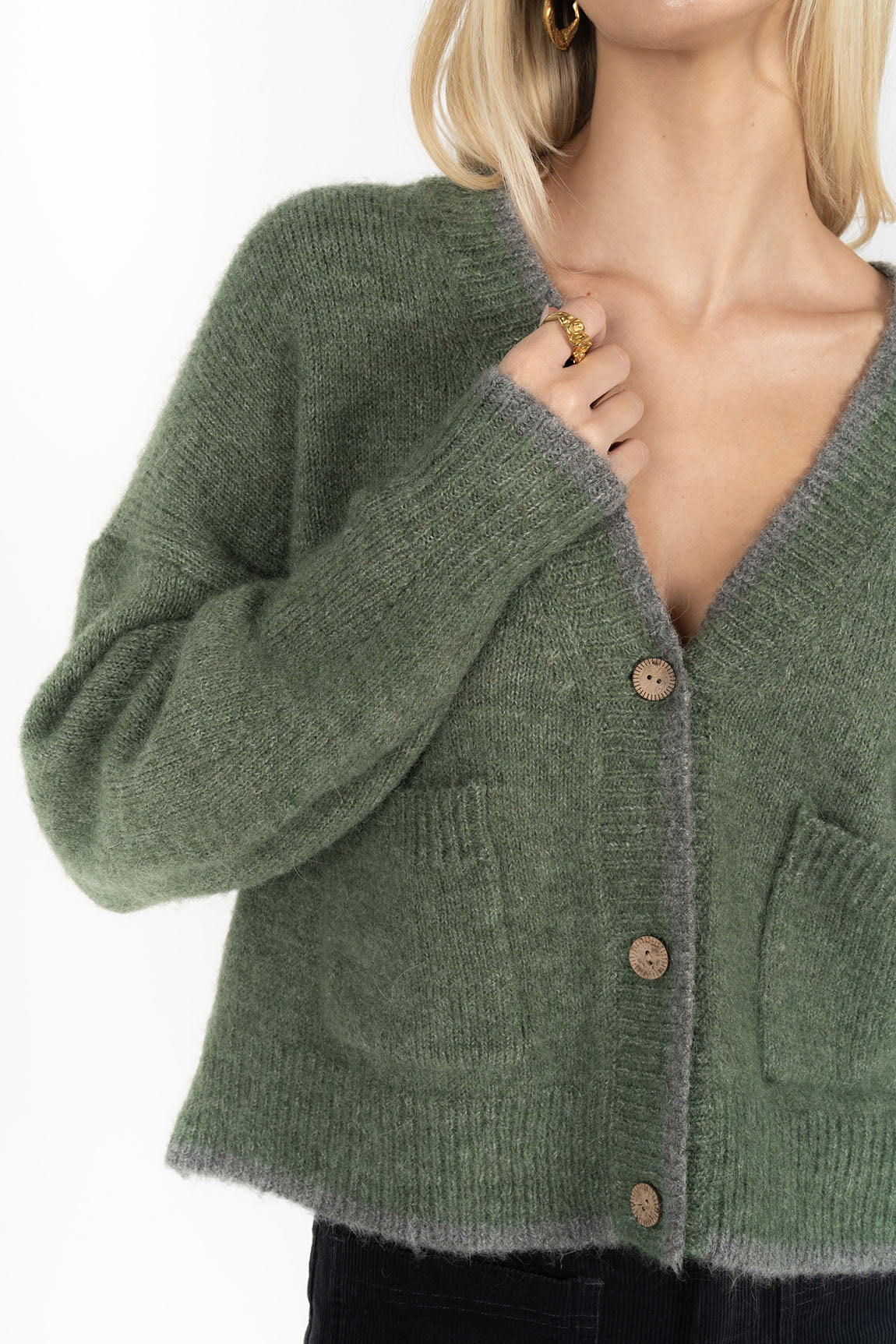 Romi Cardi - Green & Grey