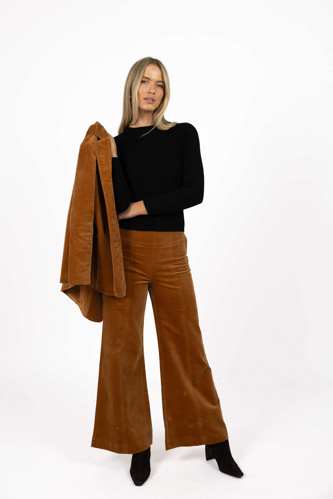 Va Va Velour Coat - Camel