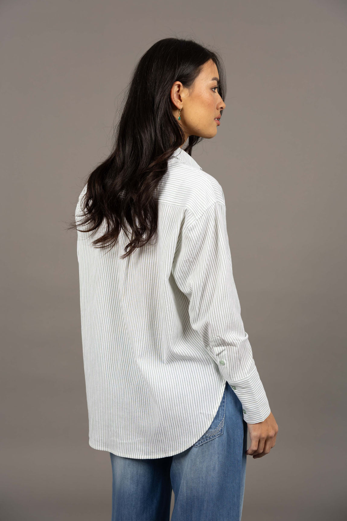 Nala Stripe Shirt - Green Stripe