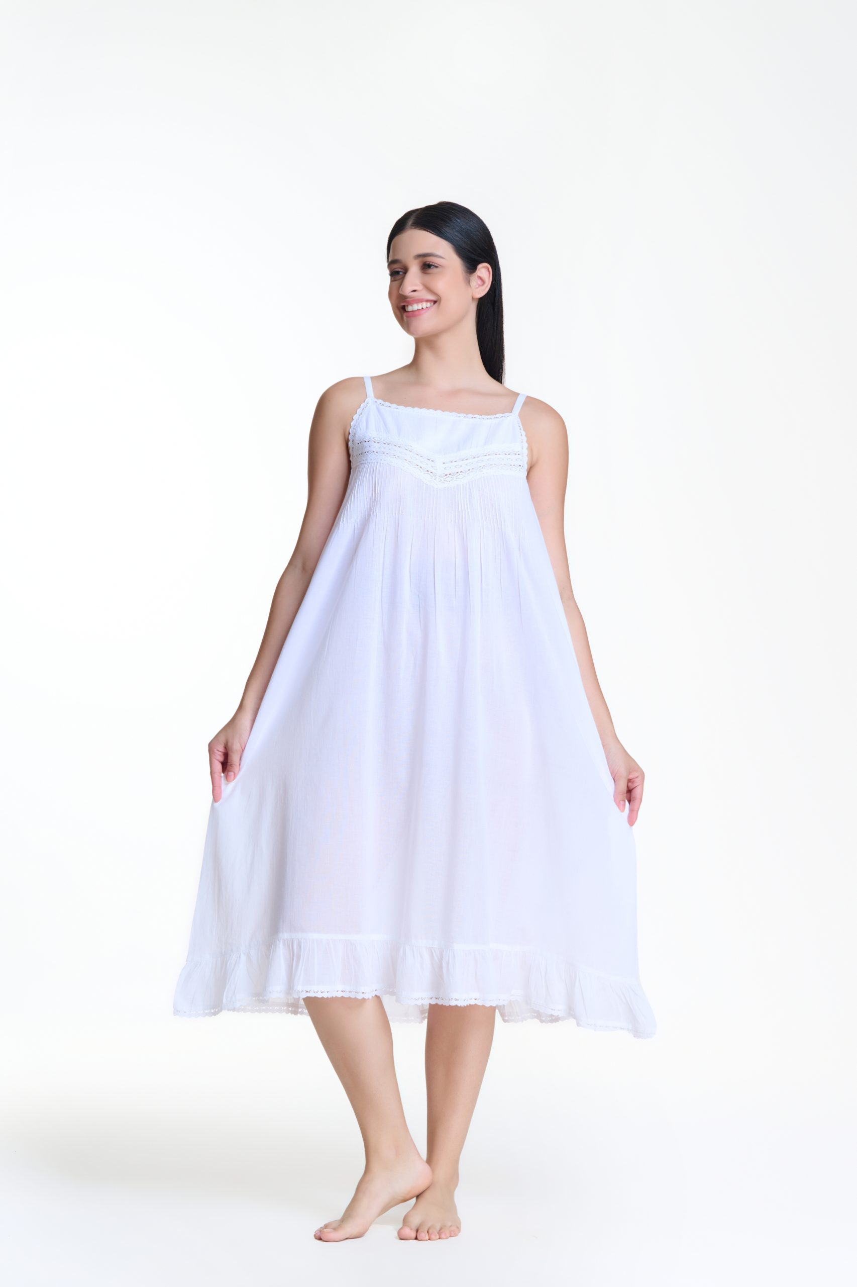 Nightie - Pin Tucked Lace