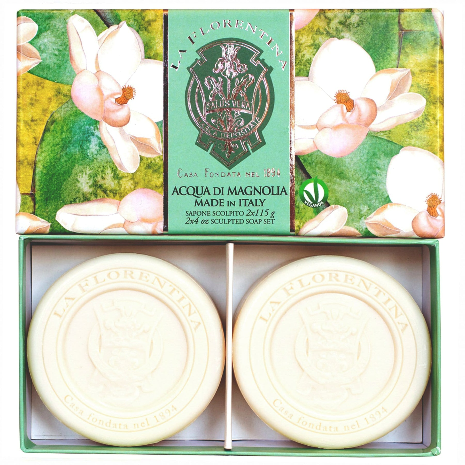 "Acqua di Magnolia" Fresh Magnolia Round Soap Gift Box 115g x 2