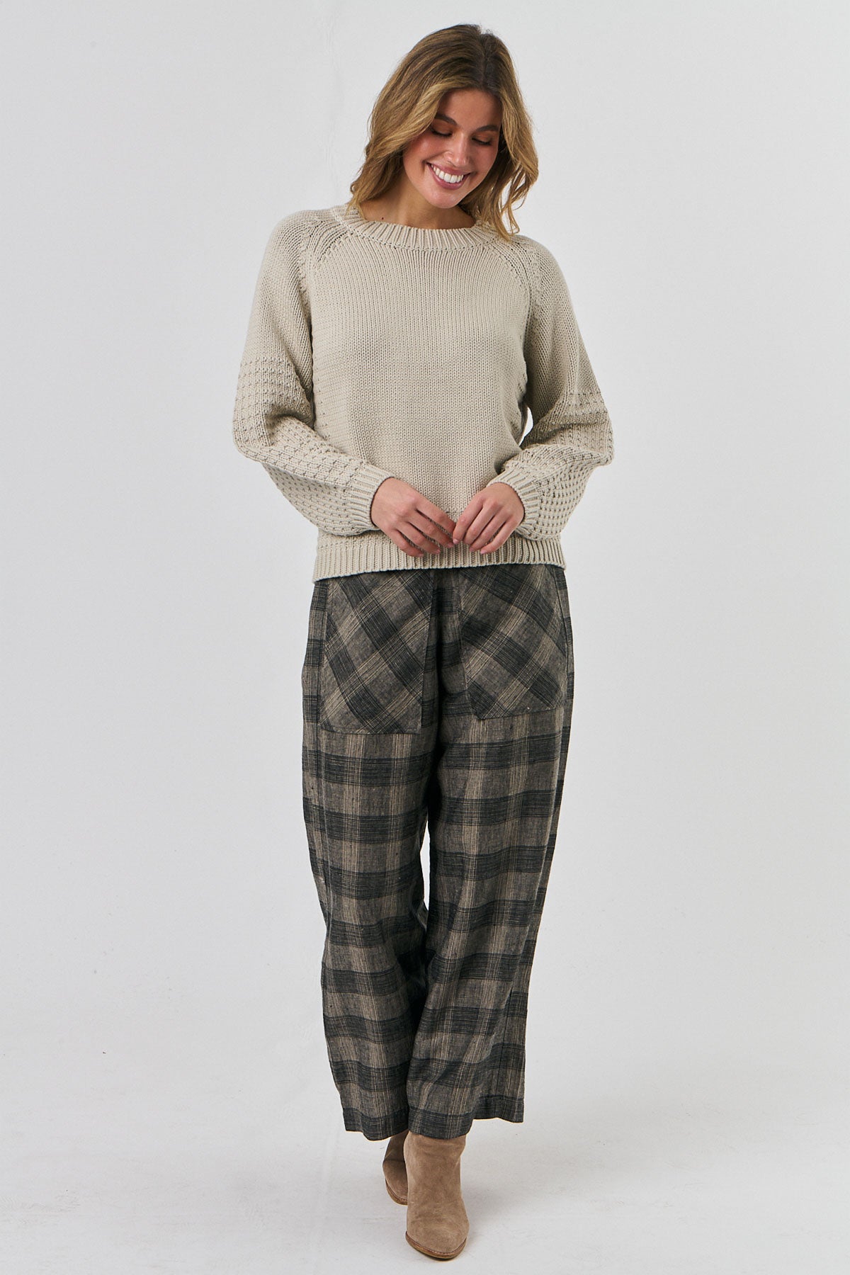 Cotton Knit Jumper - Stone
