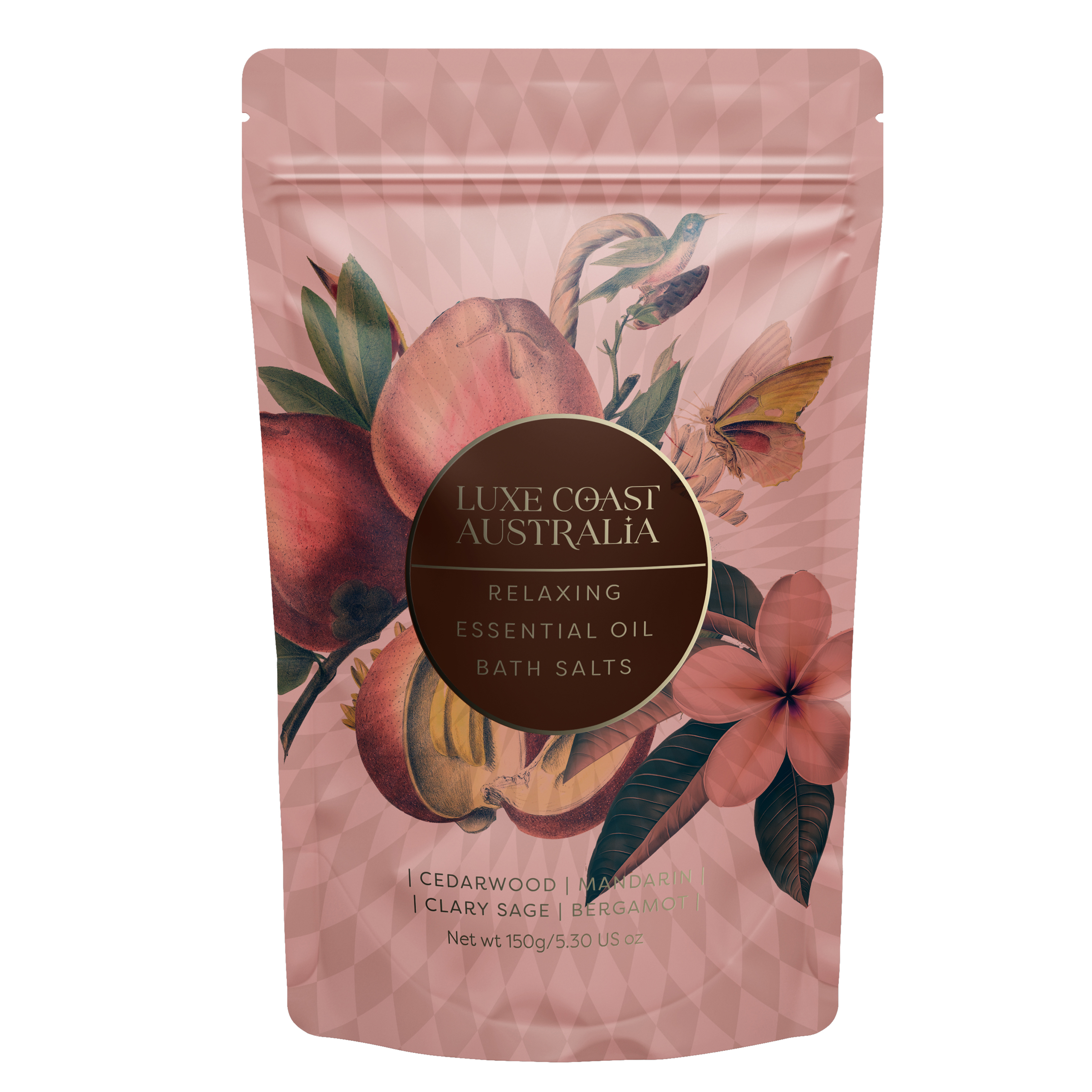 Luxe Coast Bath Salts 150g - Cedarwood, Mandarin, Clary Sage & Bergamot