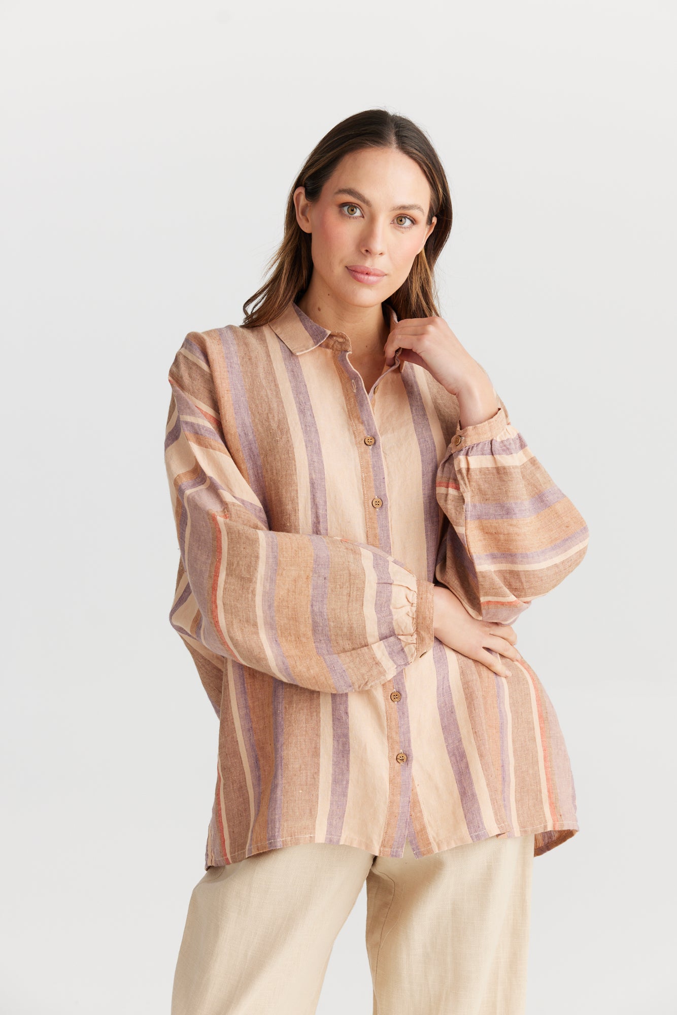 Milano Shirt - Santal Stripe