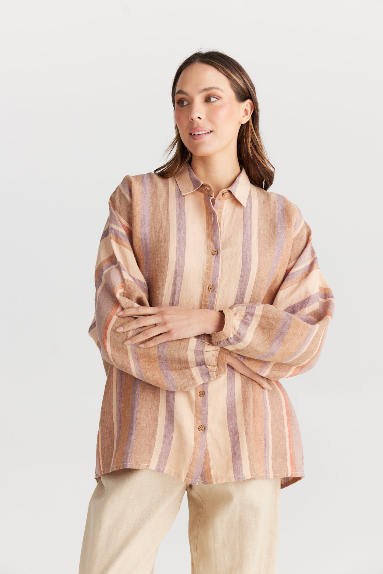 Milano Shirt - Santal Stripe