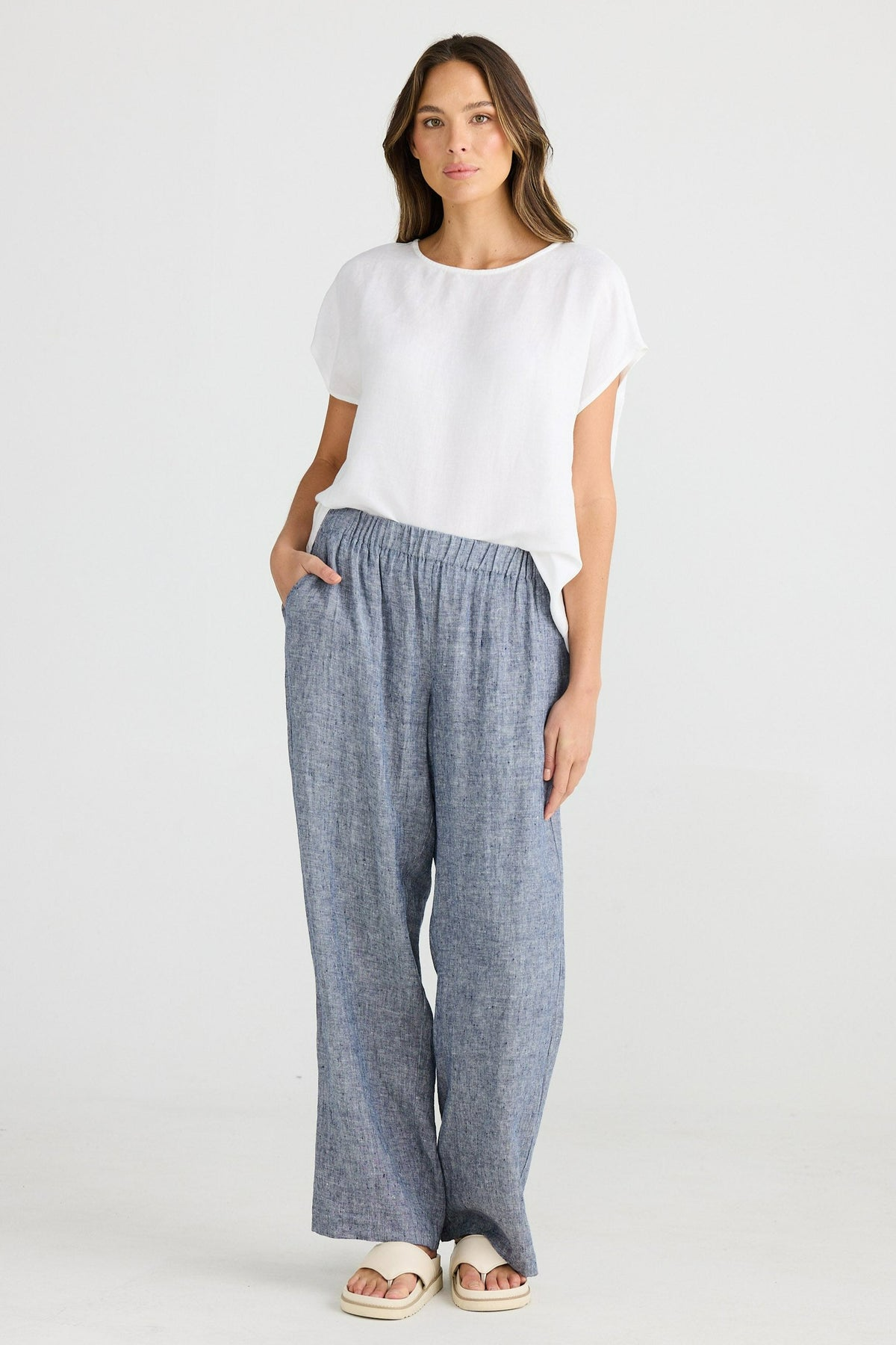 Souk Pants - Navy Fleck
