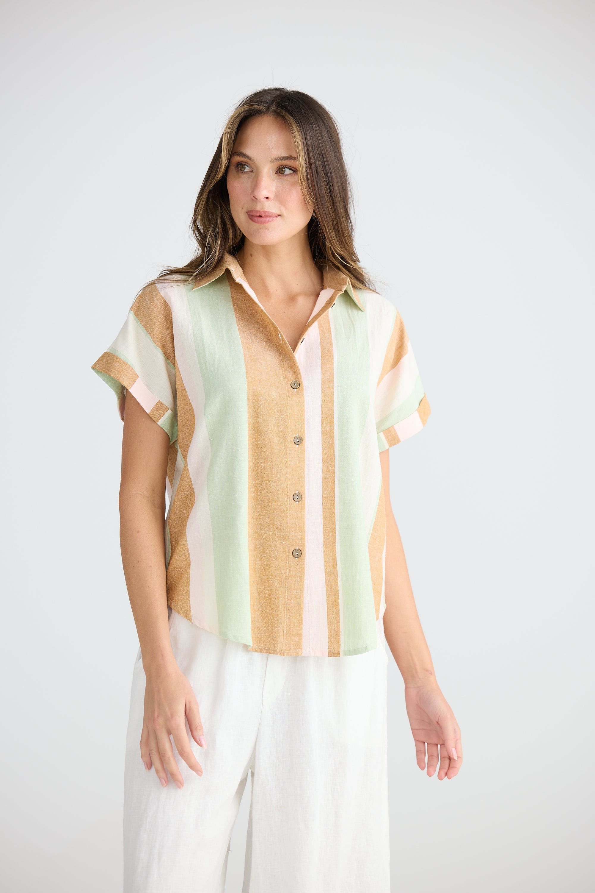 Dune Shirt - Melon Field Stripe