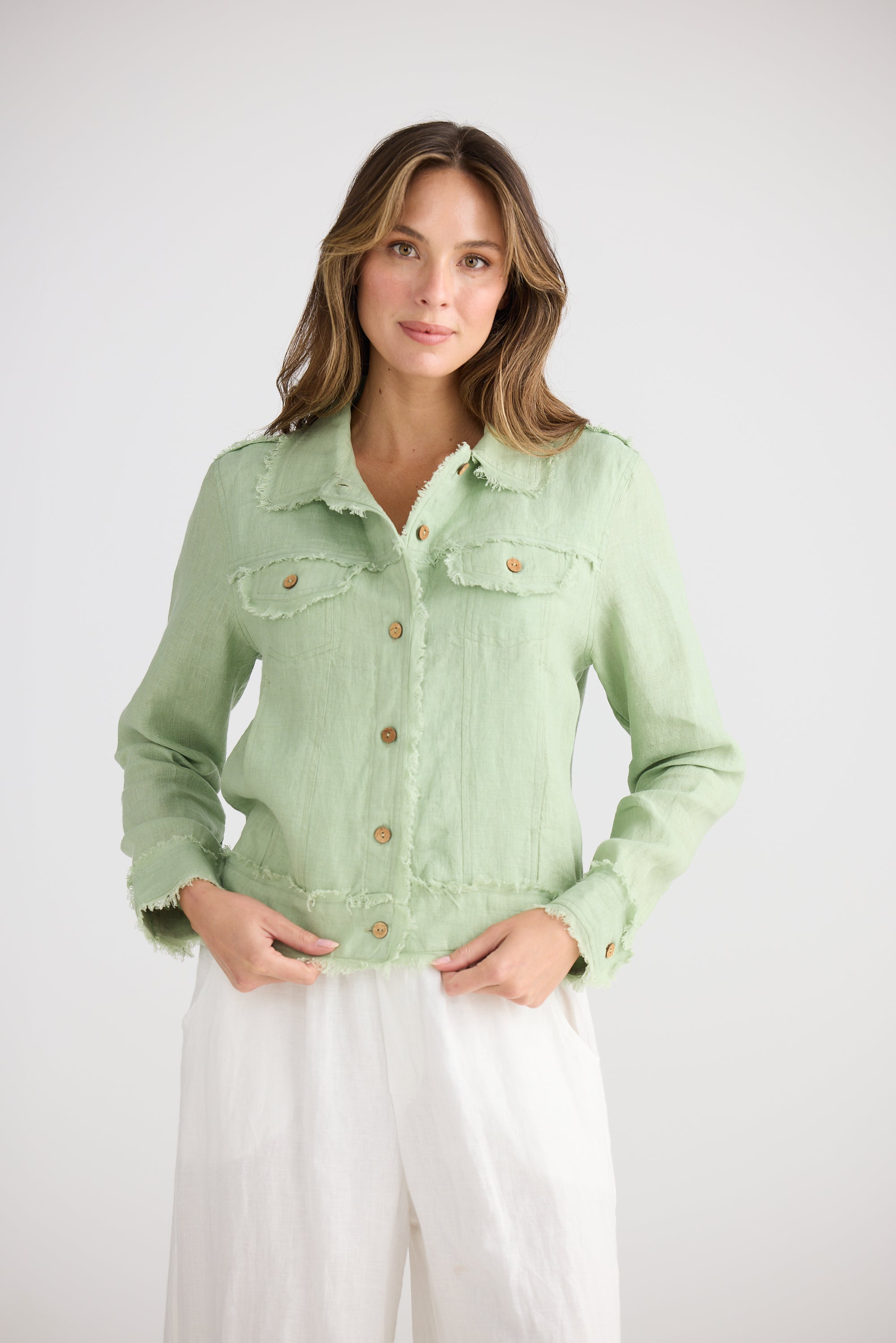 Monza Jacket - Sage Linen