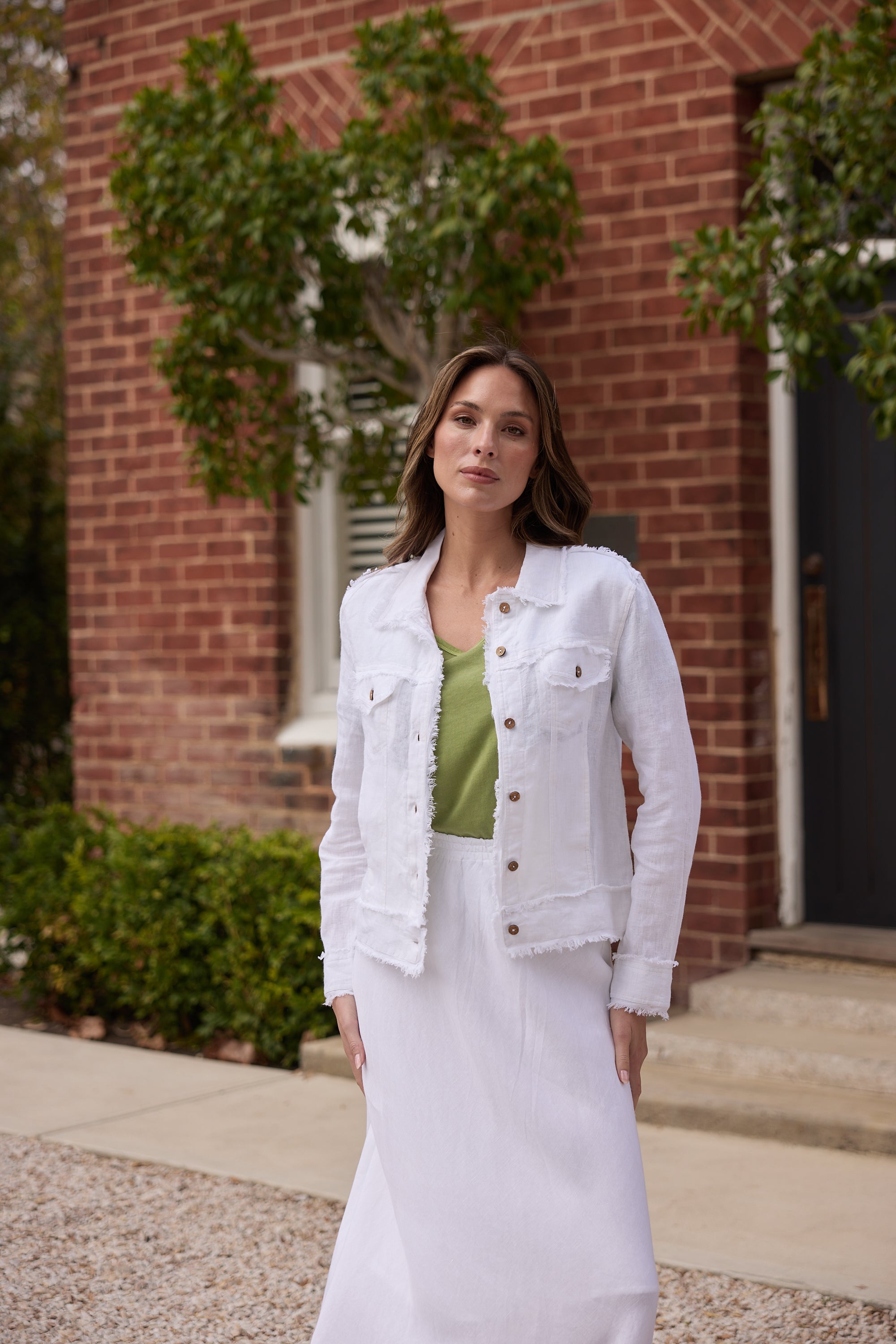 Monza Jacket - White Linen