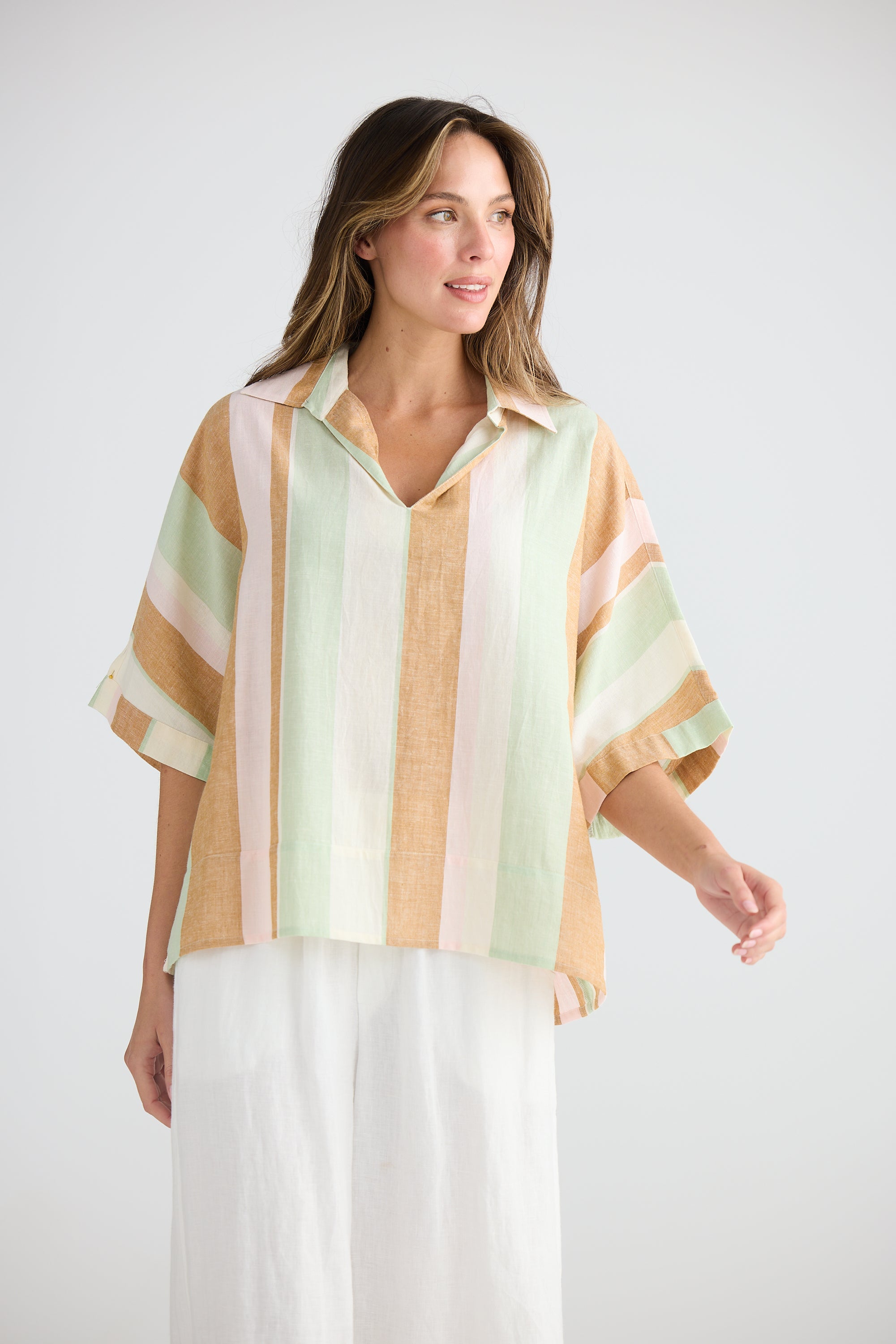 Wander Top - Melon Field Stripe