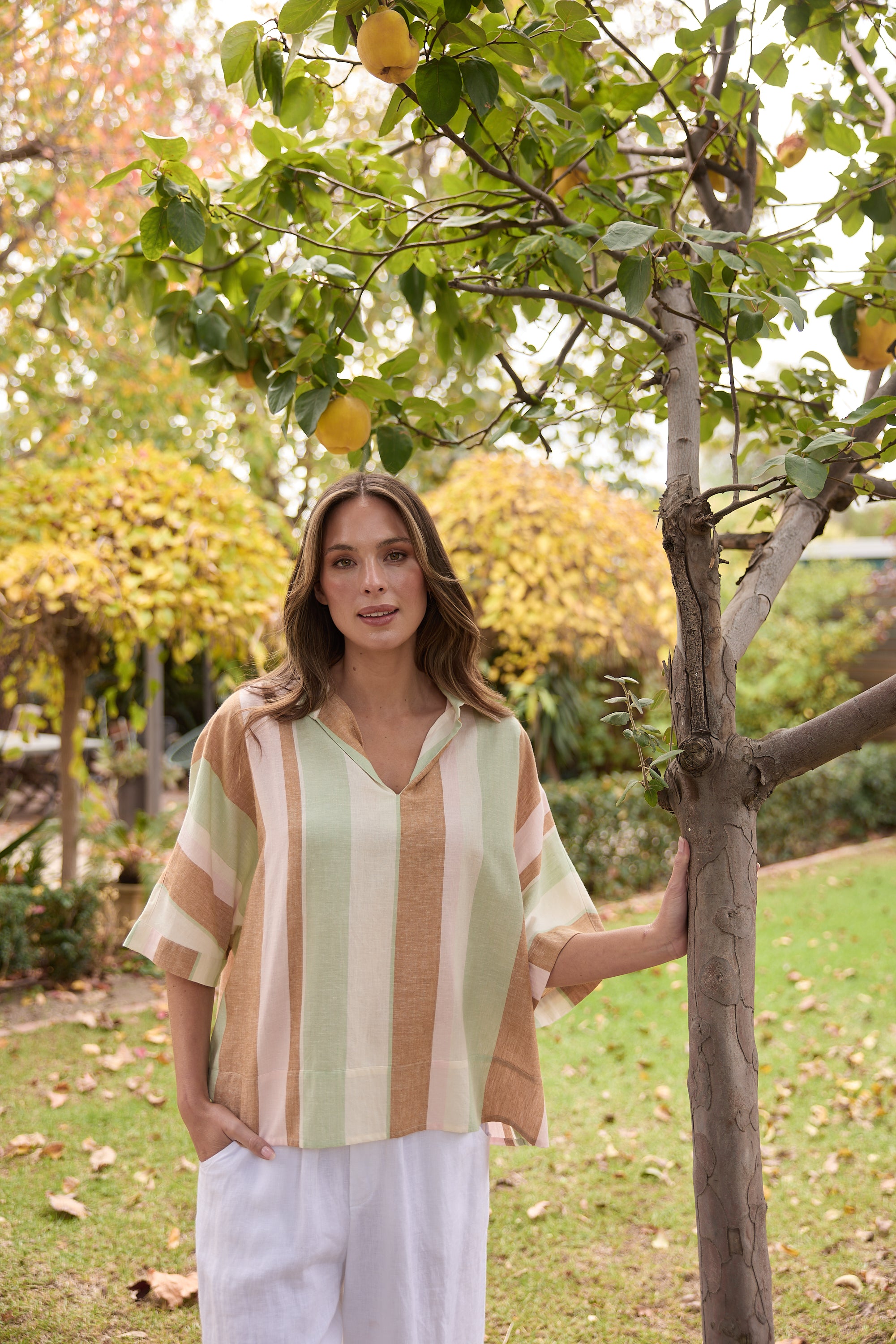 Wander Top - Melon Field Stripe