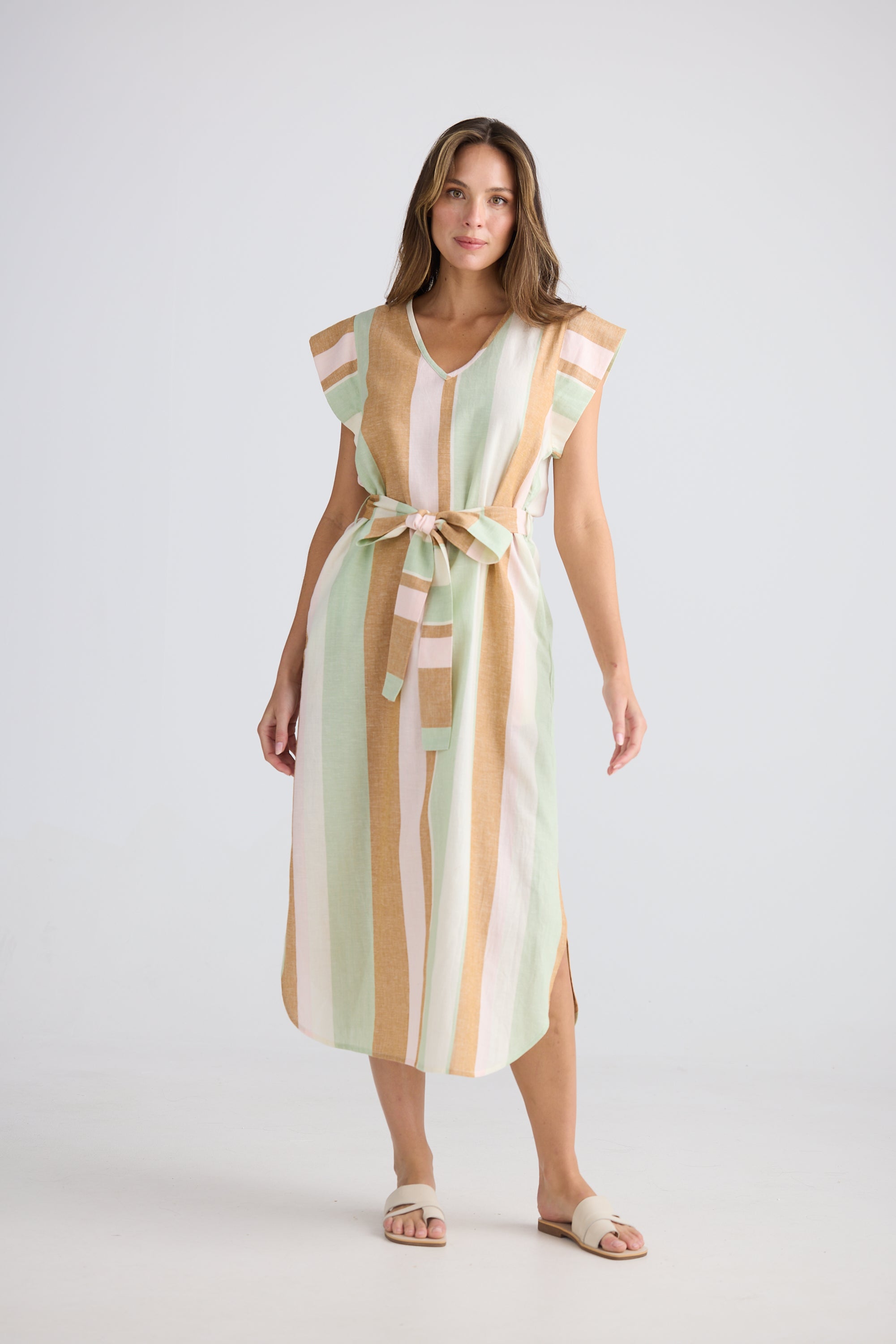 Sebou Dress - Melon Field Stripe