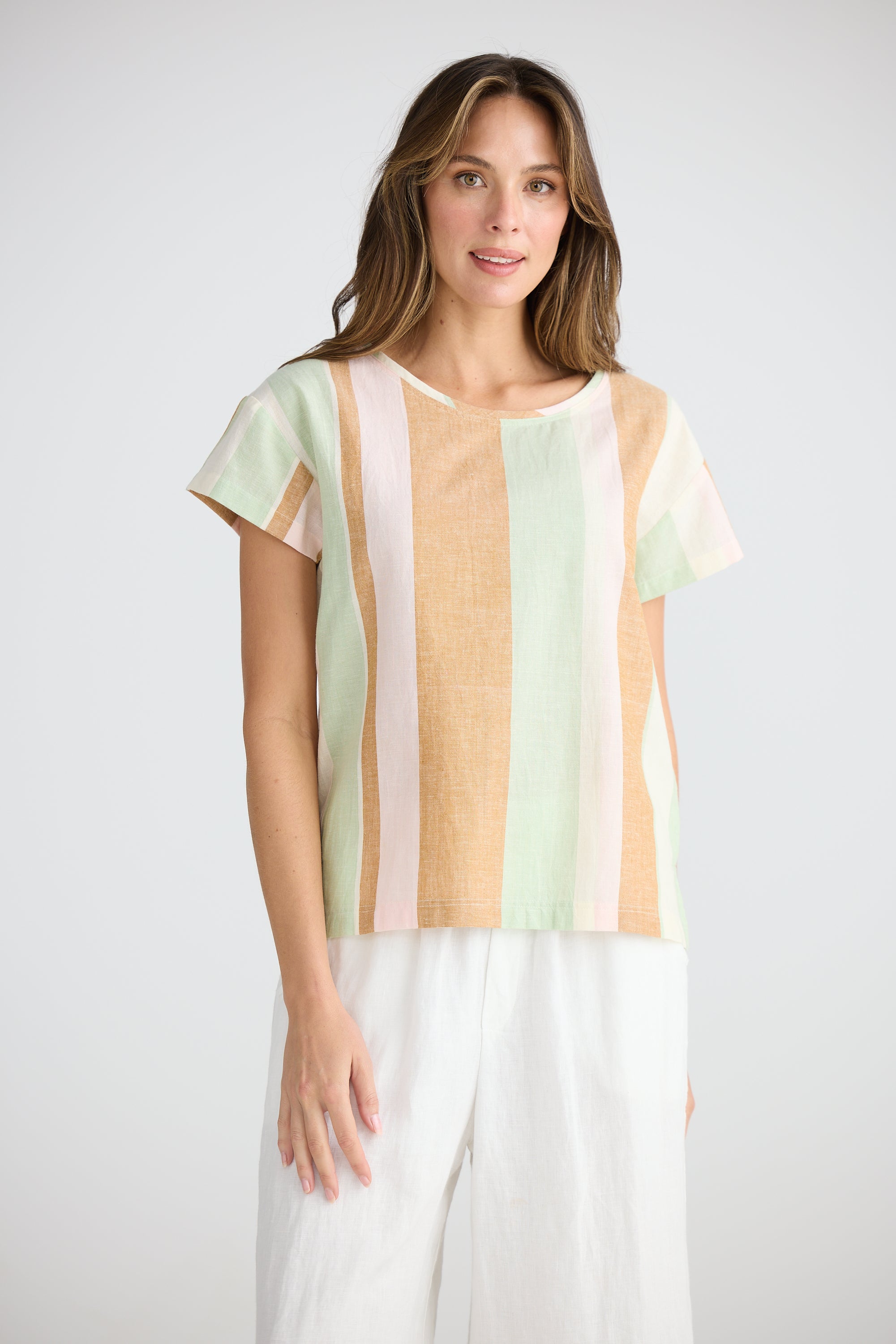 Nautica Tee - Melon Field Stripe