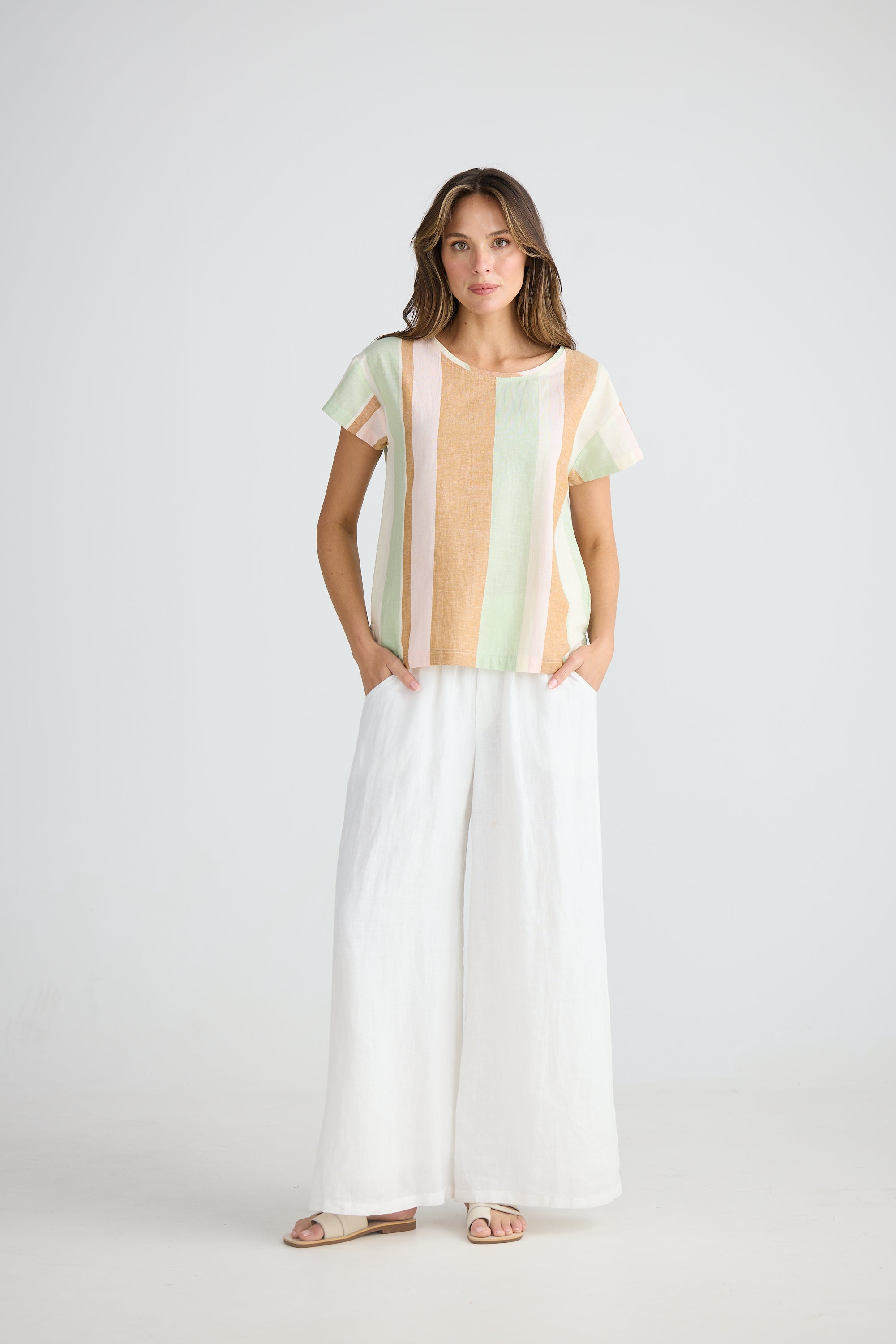 Nautica Tee - Melon Field Stripe