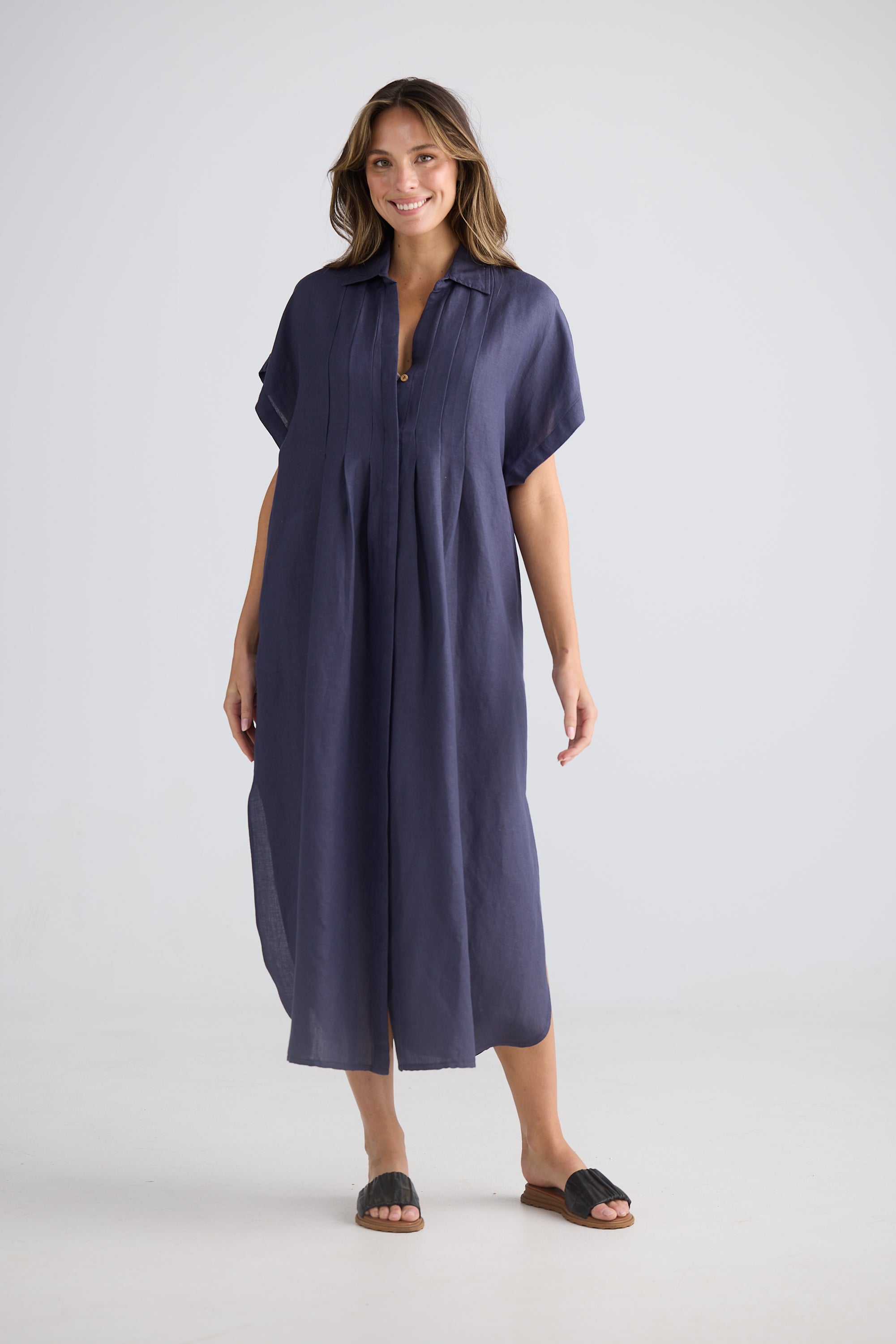 Monza Dress - Indigo Ash