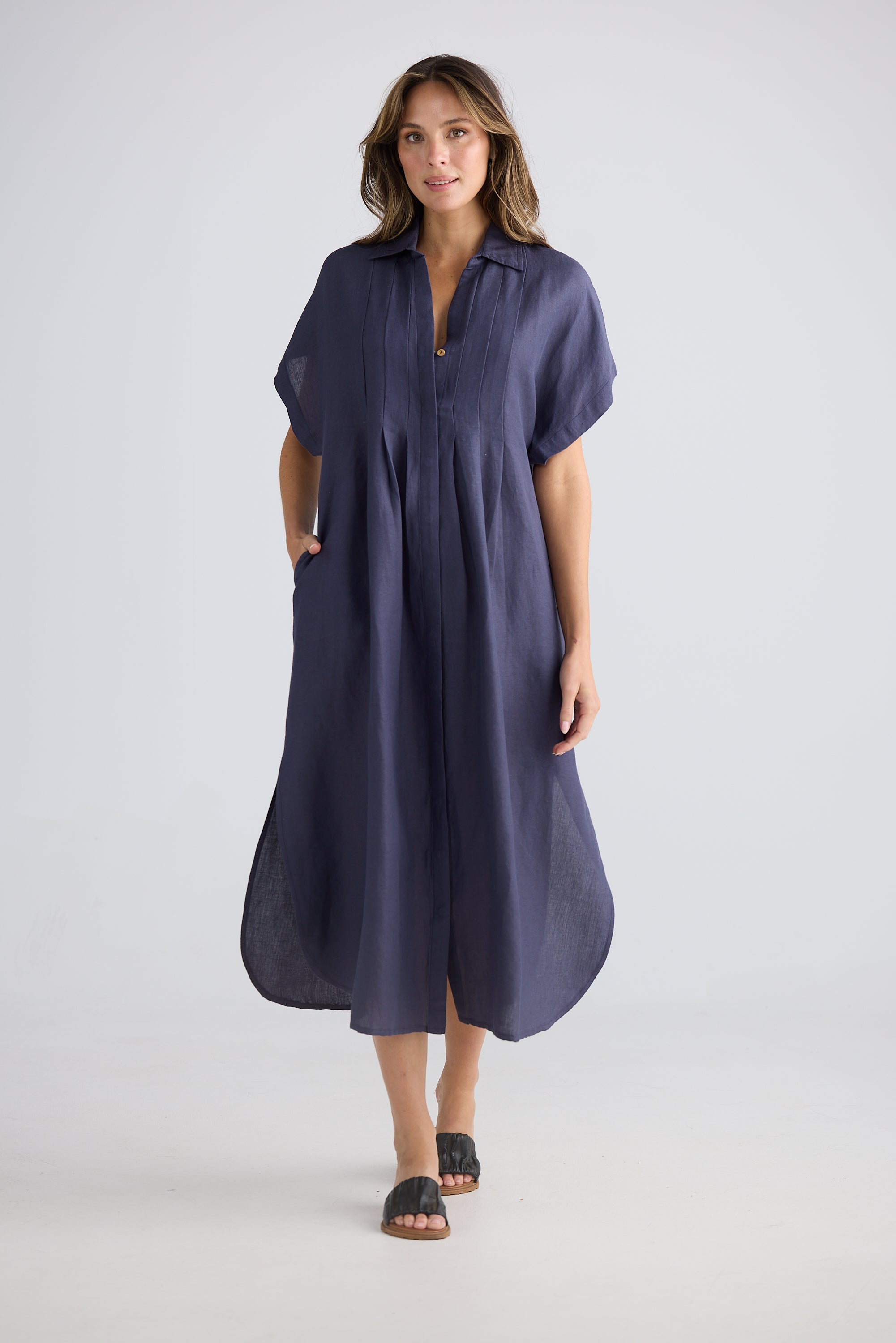 Monza Dress - Indigo Ash
