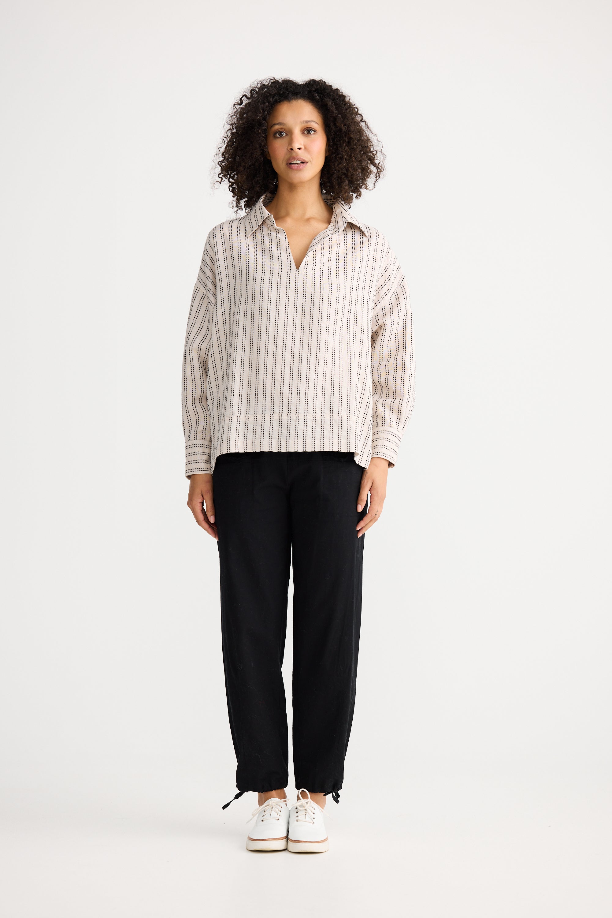Wander Top Long Sleeve Top - Natural Stitch