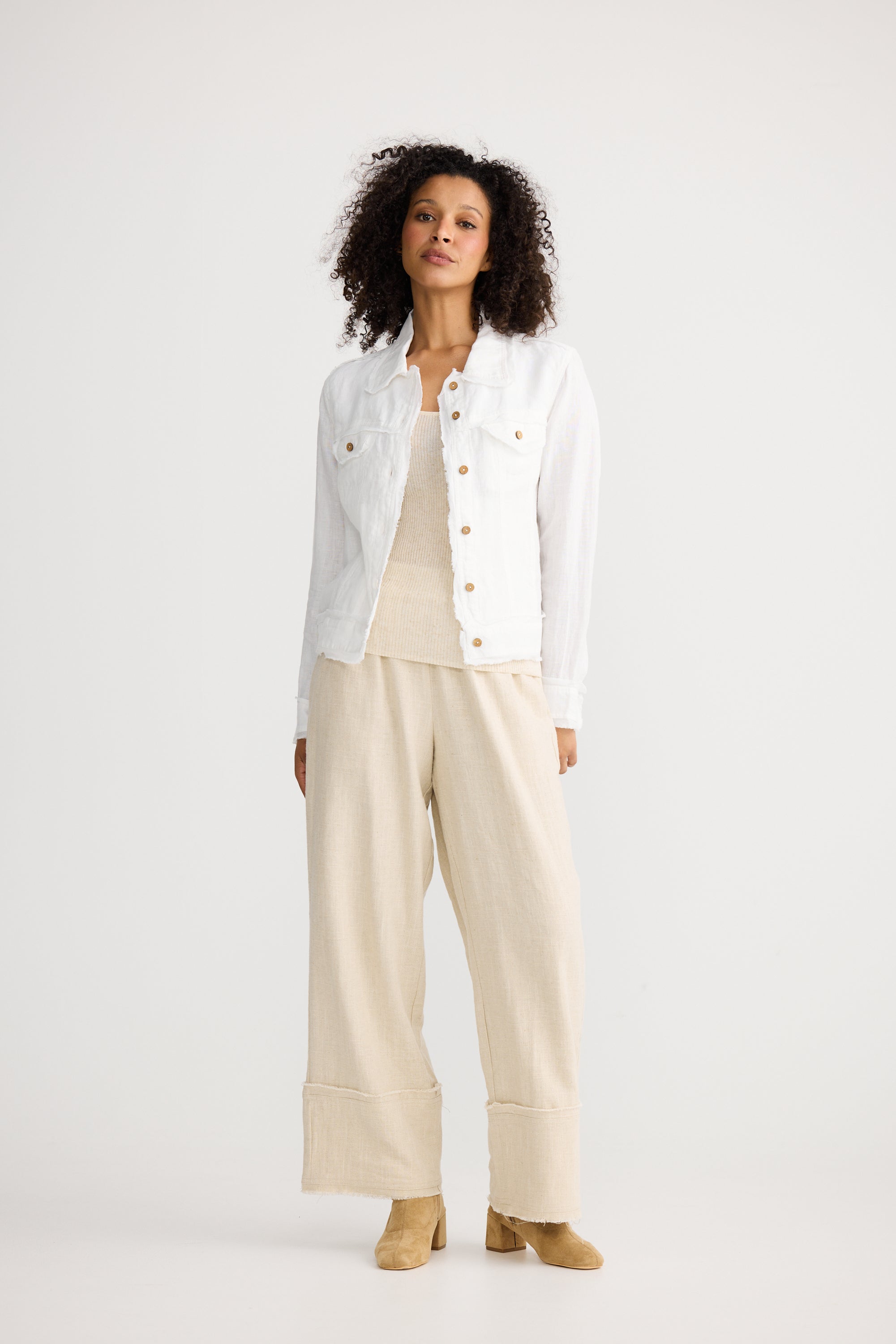 Monza Jacket - White Linen