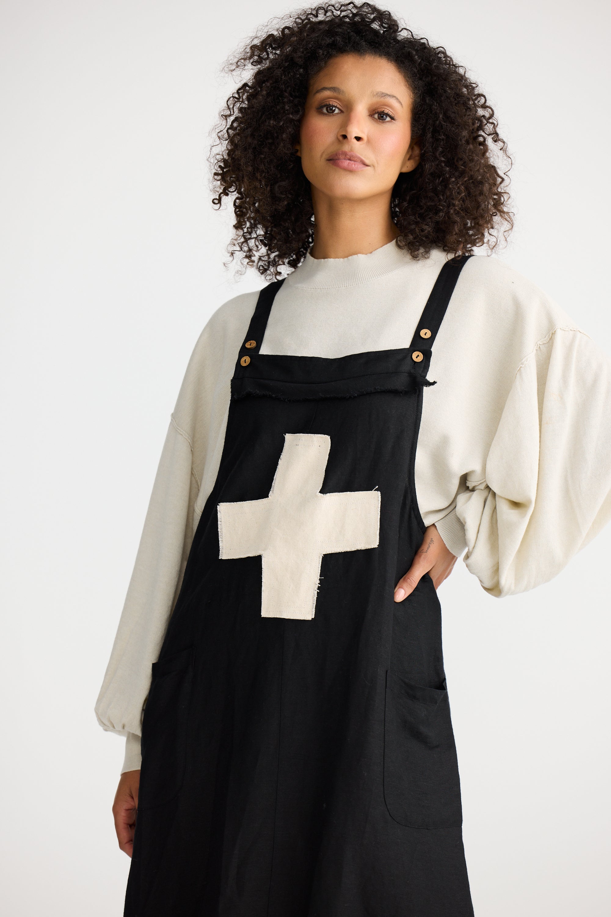 Lenny Pinafore - Black
