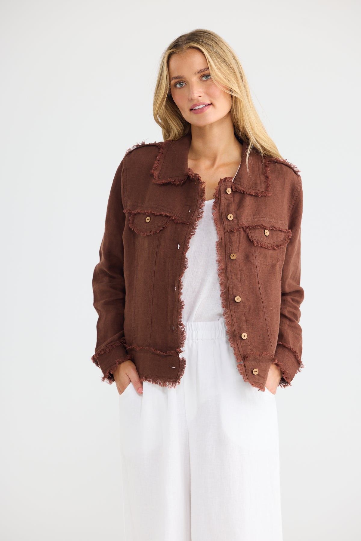 Monza Jacket - Chocolate Linen