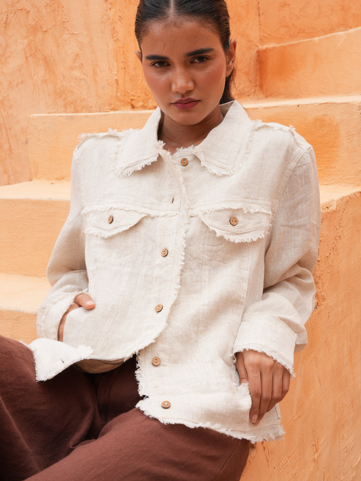 Monza Jacket - Natural Linen