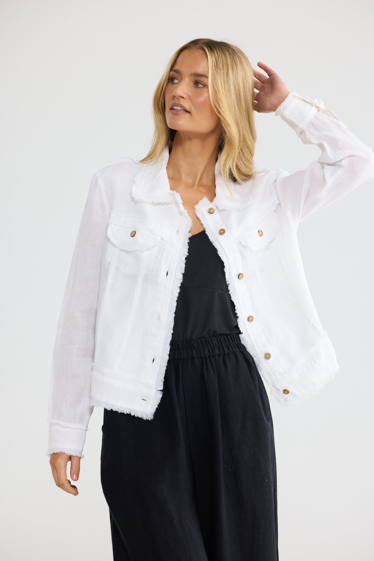 Monza Jacket - White Linen