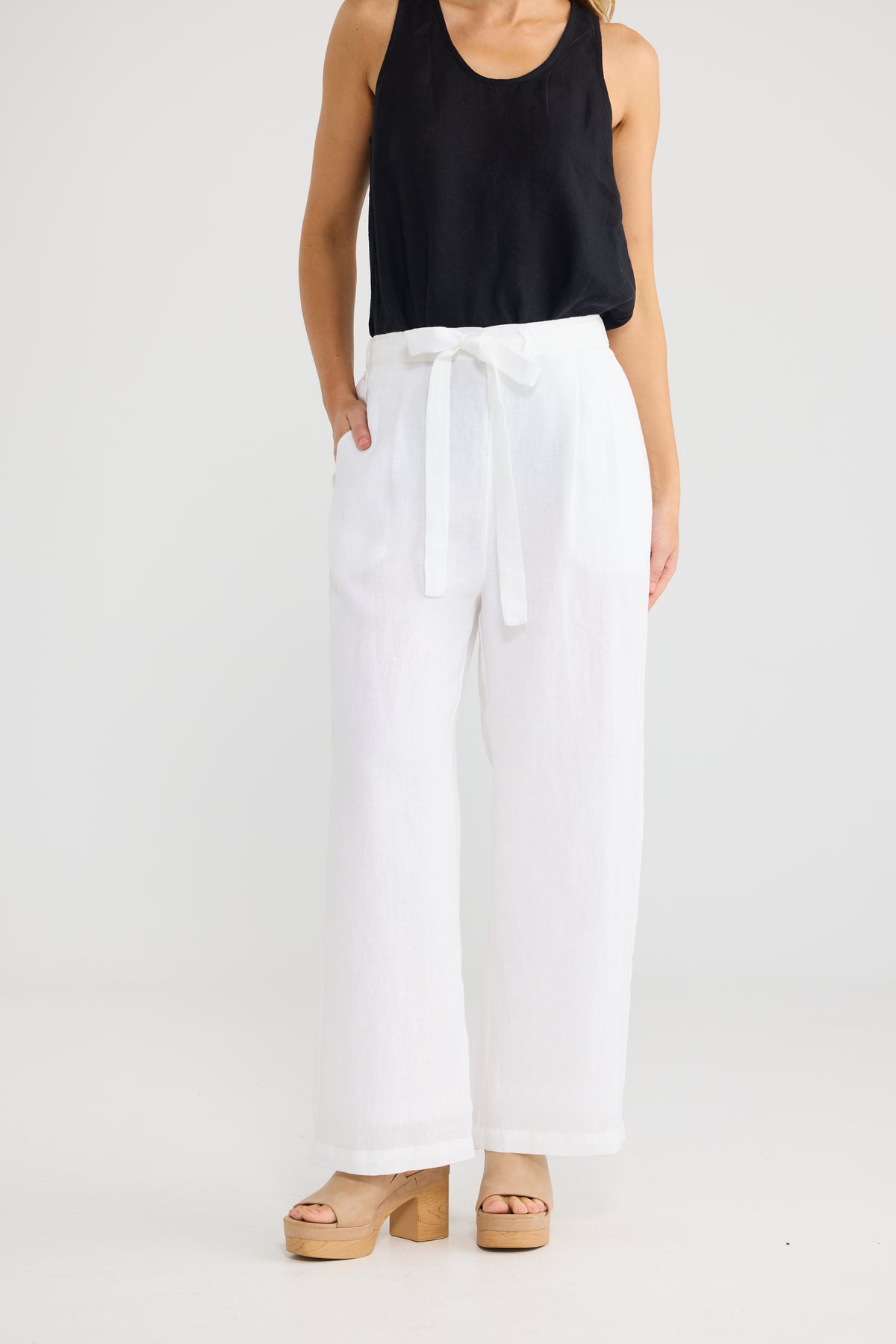 Dickens Pants - White Linen