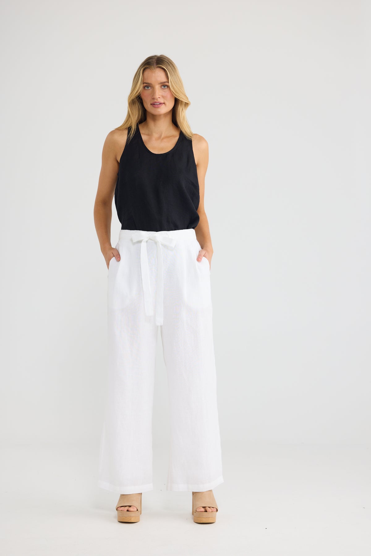 Dickens Pants - White Linen