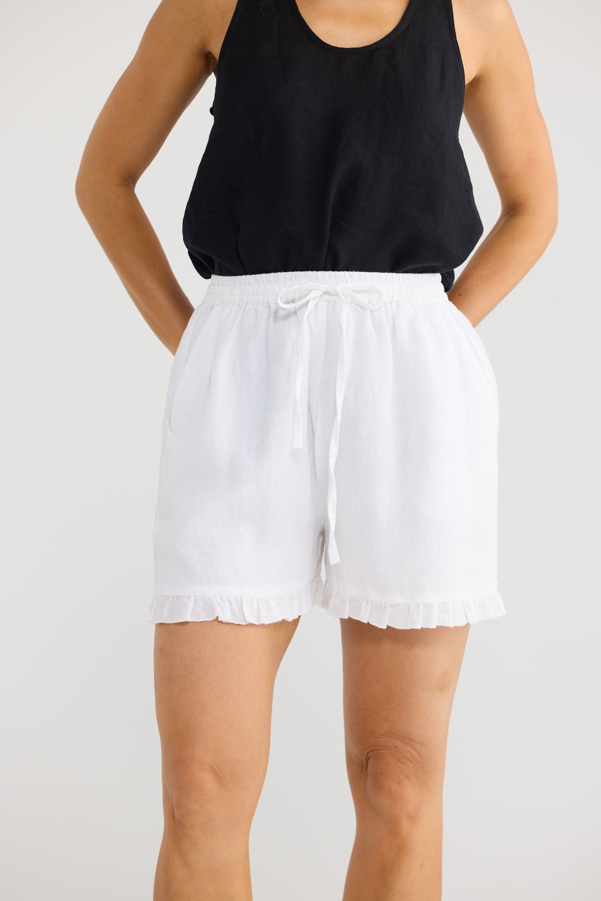 Alina Shorts - White Linen