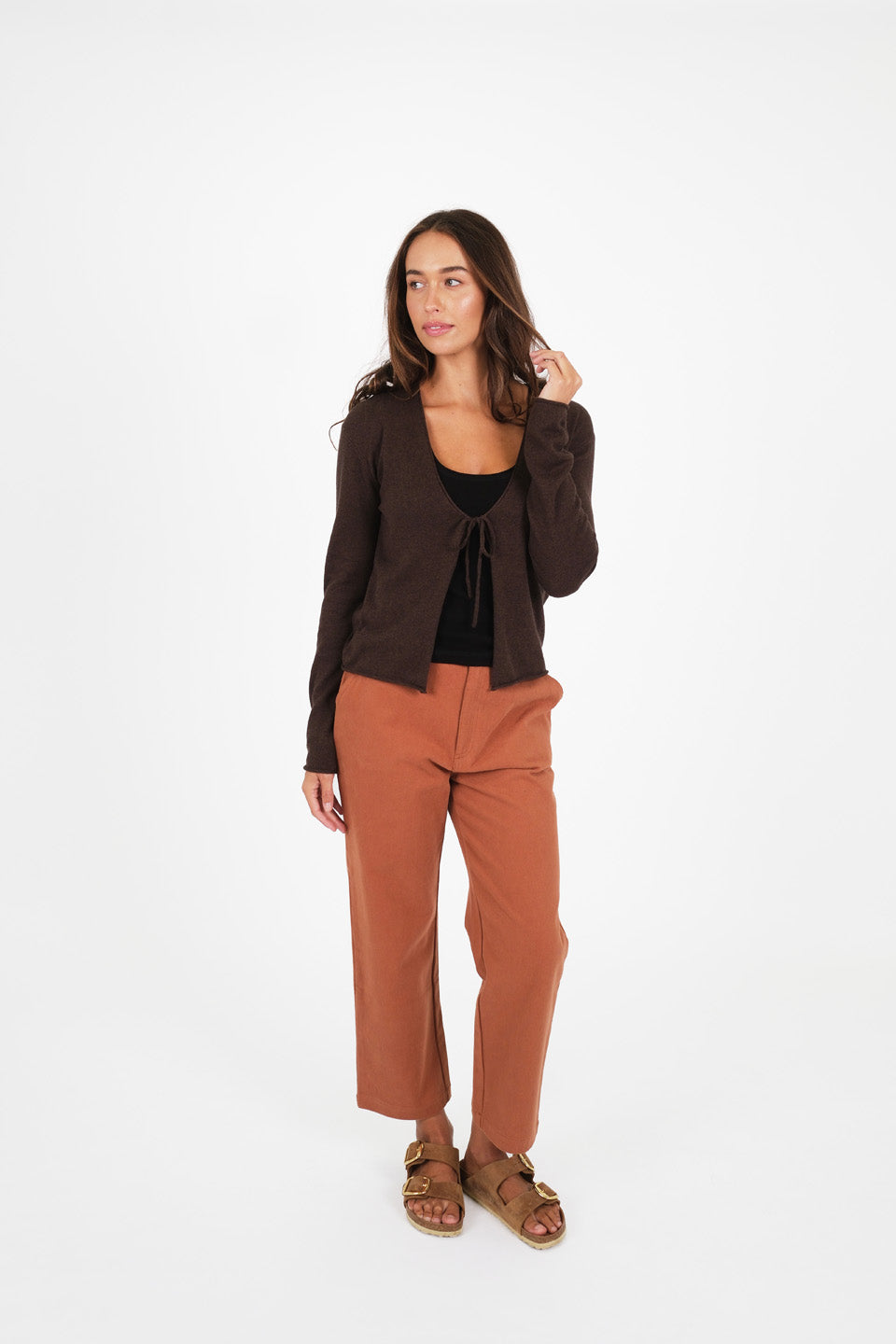 Day Dreamer Tie Cardi - Espresso