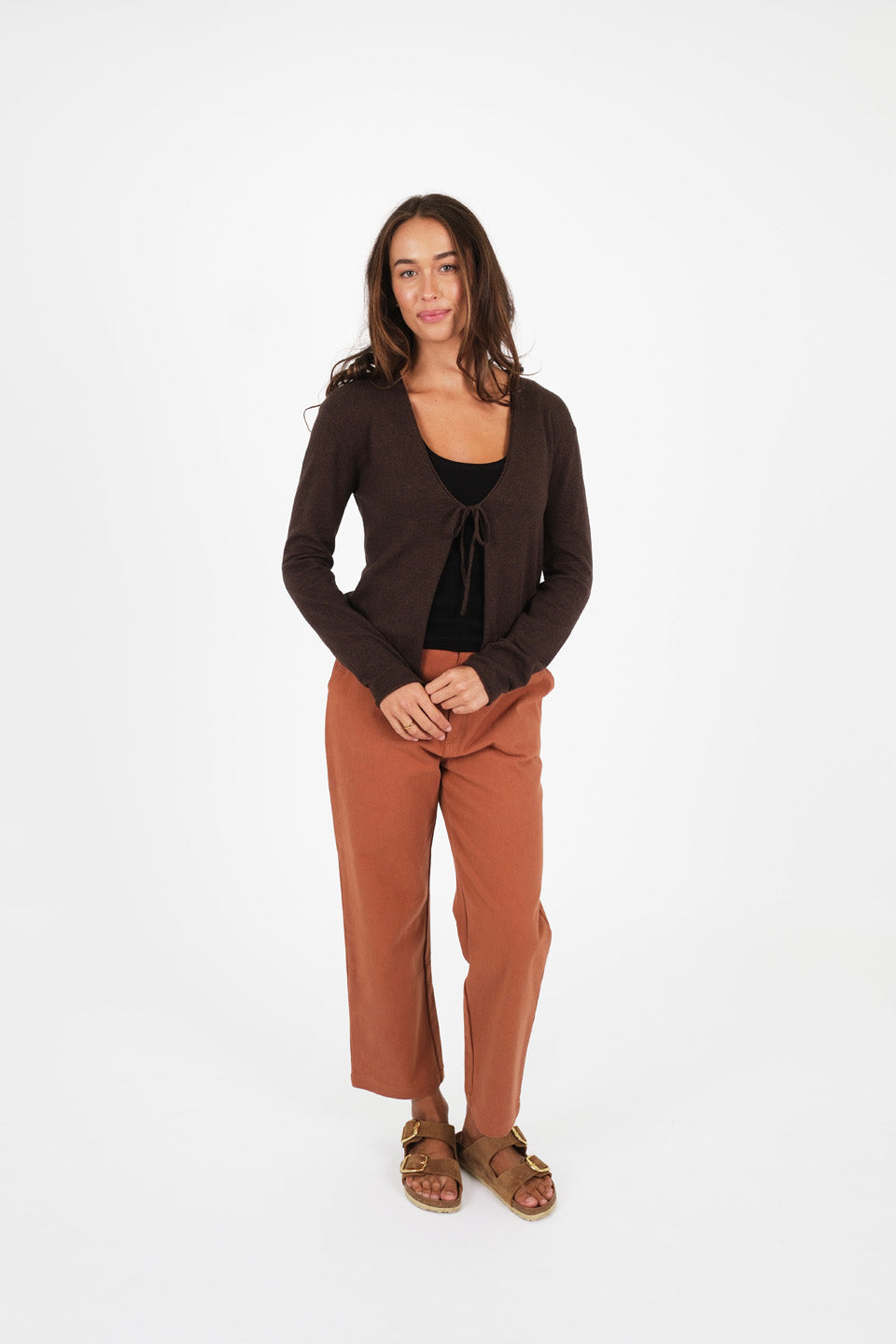Day Dreamer Tie Cardi - Espresso