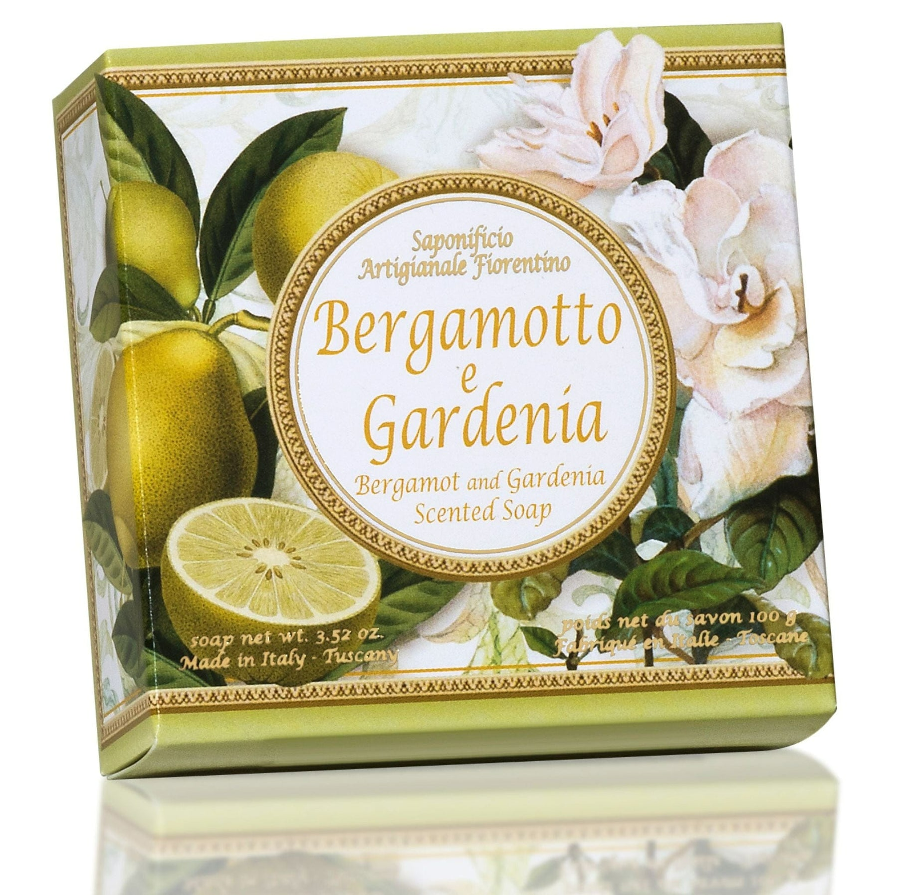 "Bergamotto e Gardenia" Bergamot & Gardenia 100g Round Soap